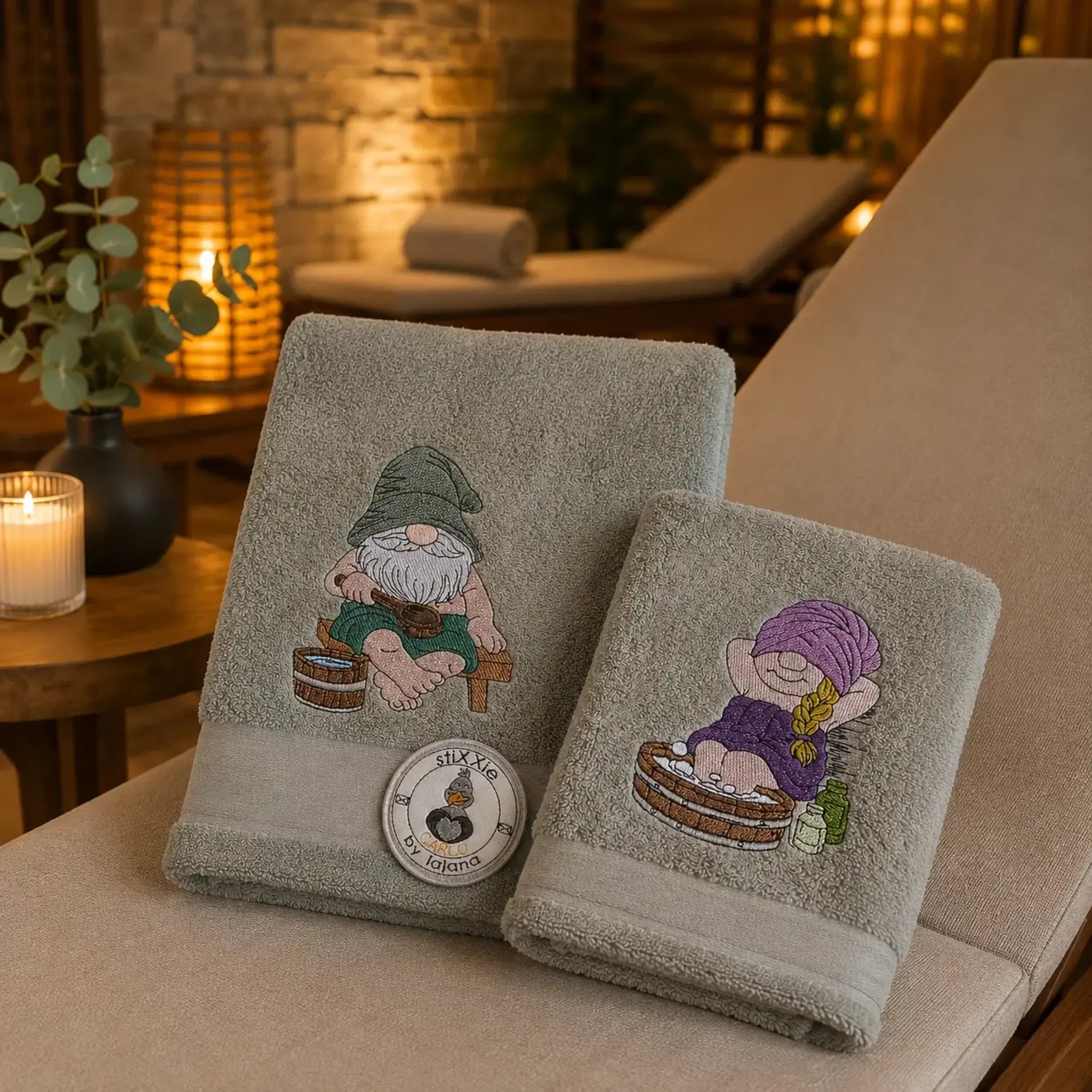 ITH Stickdatei Wichtel Wellness