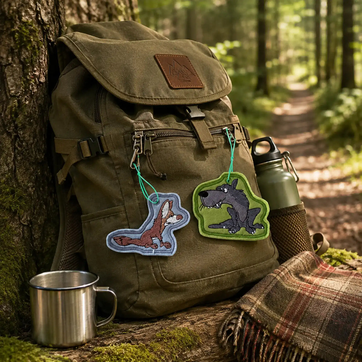 ITH Stickdatei Wolf und Coyote mit Sprüchen