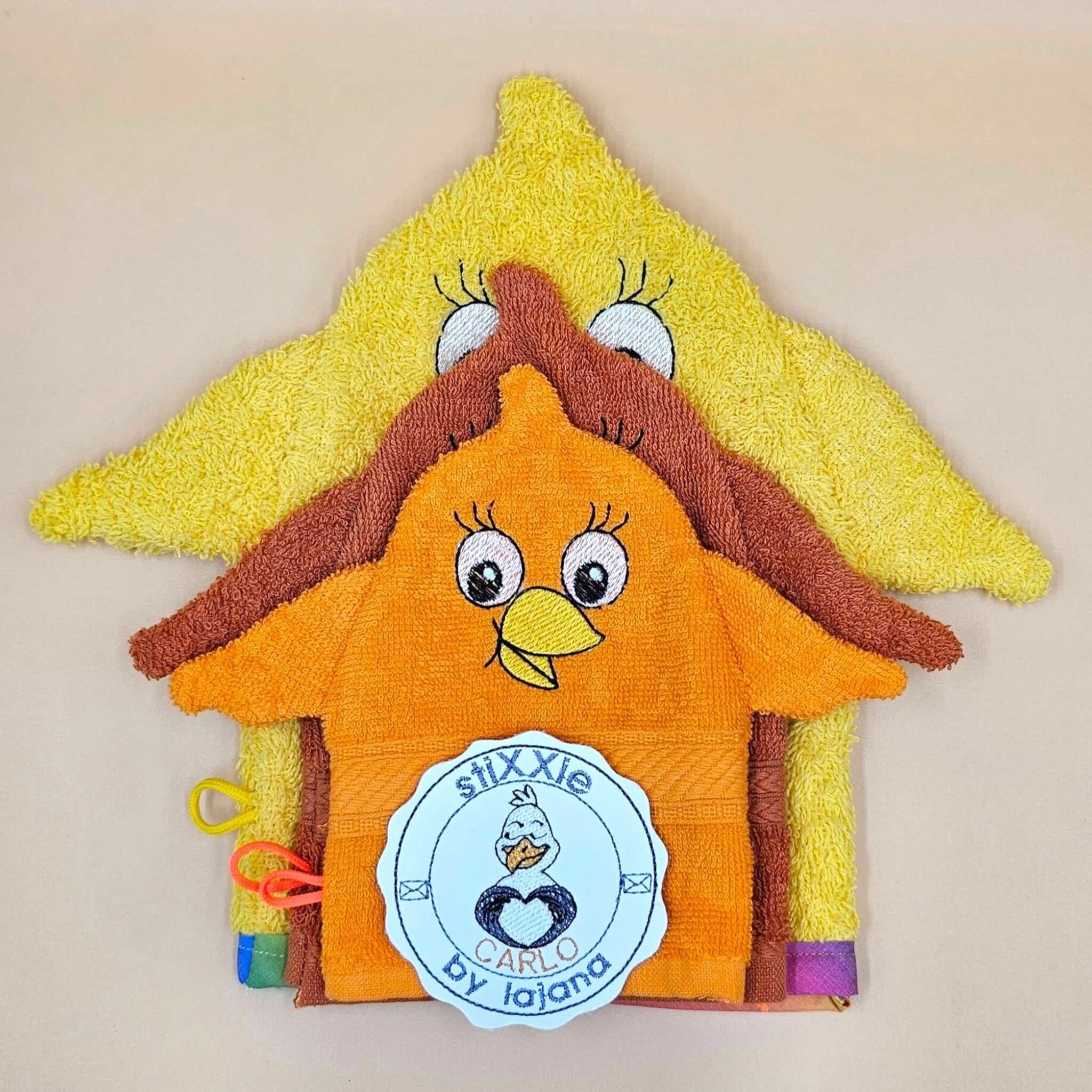 ITH Stickdatei Waschlappen Tiere