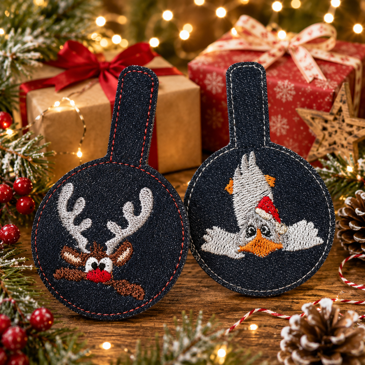 ITH Stickdatei Schlüsselanhänger Weihnachten