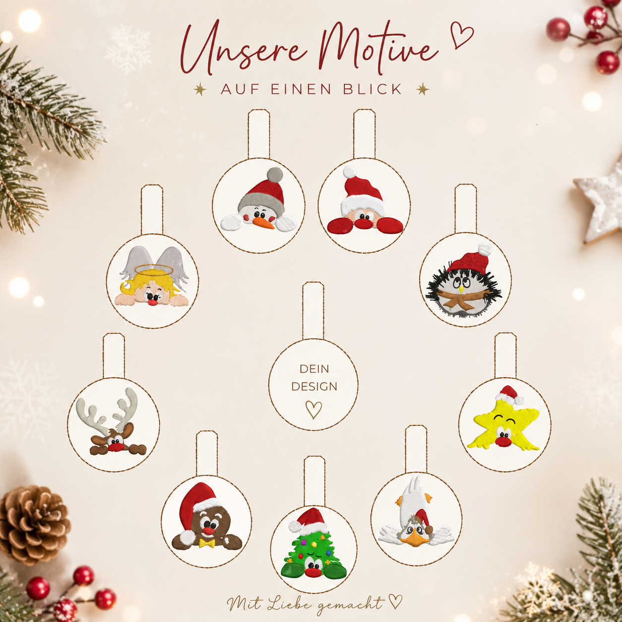 ITH Stickdatei Schlüsselanhänger Weihnachten