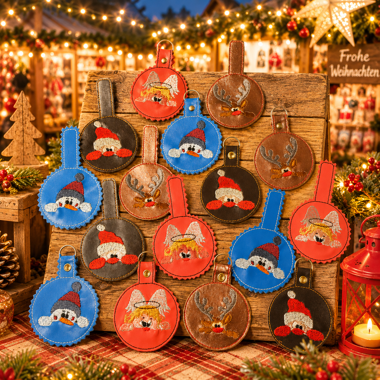 ITH Stickdatei Schlüsselanhänger Weihnachten
