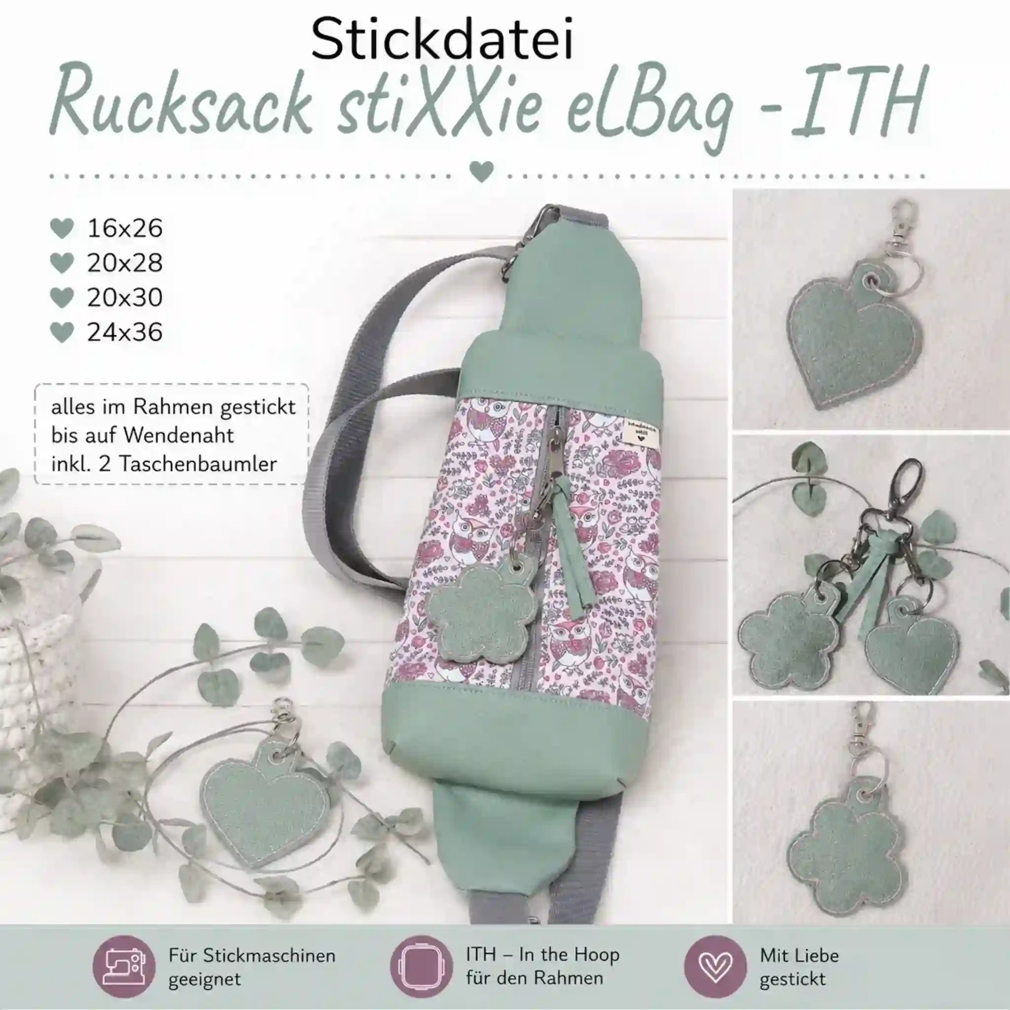 ITH Stickdatei Rucksack stiXXie eLBag