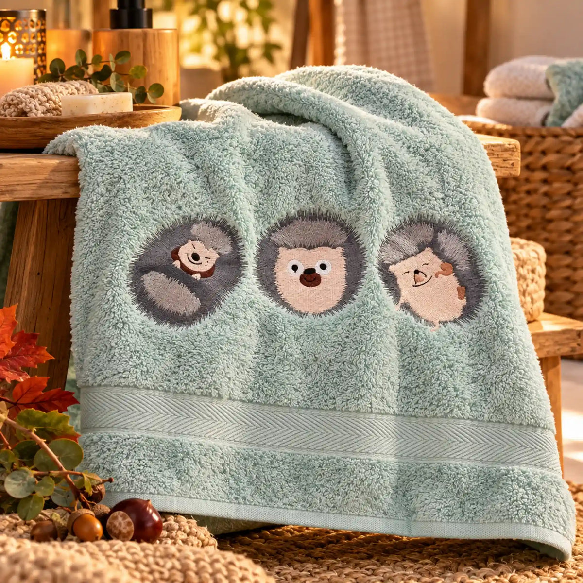 Stickdatei Igel Fredi 3-er Set â Niedliche Herbst-Motive