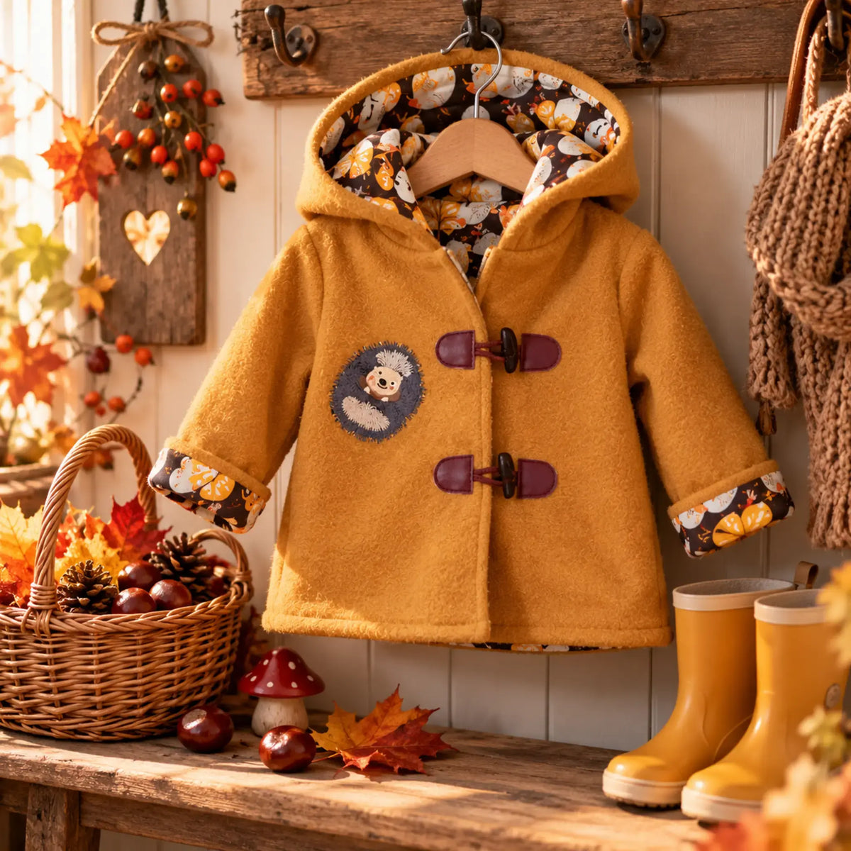 Stickdatei Igel Fredi 3-er Set â Niedliche Herbst-Motive