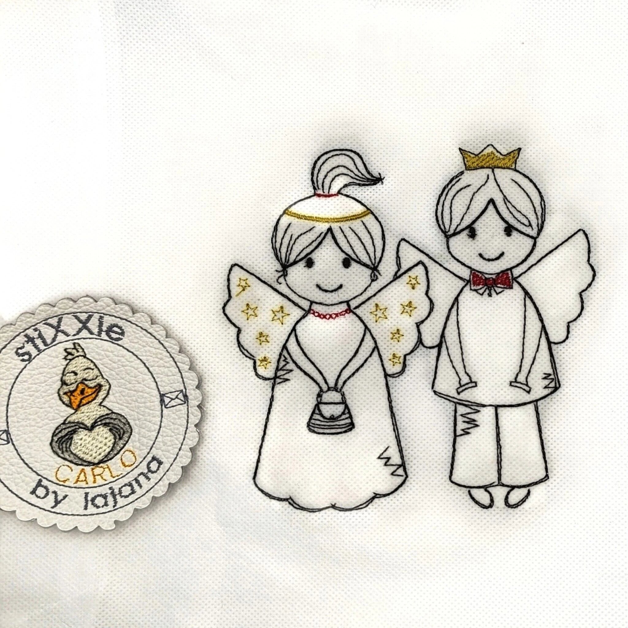 Engel Stickdatei & Applikation - Schutzengel für Kinder 10x10 13x18