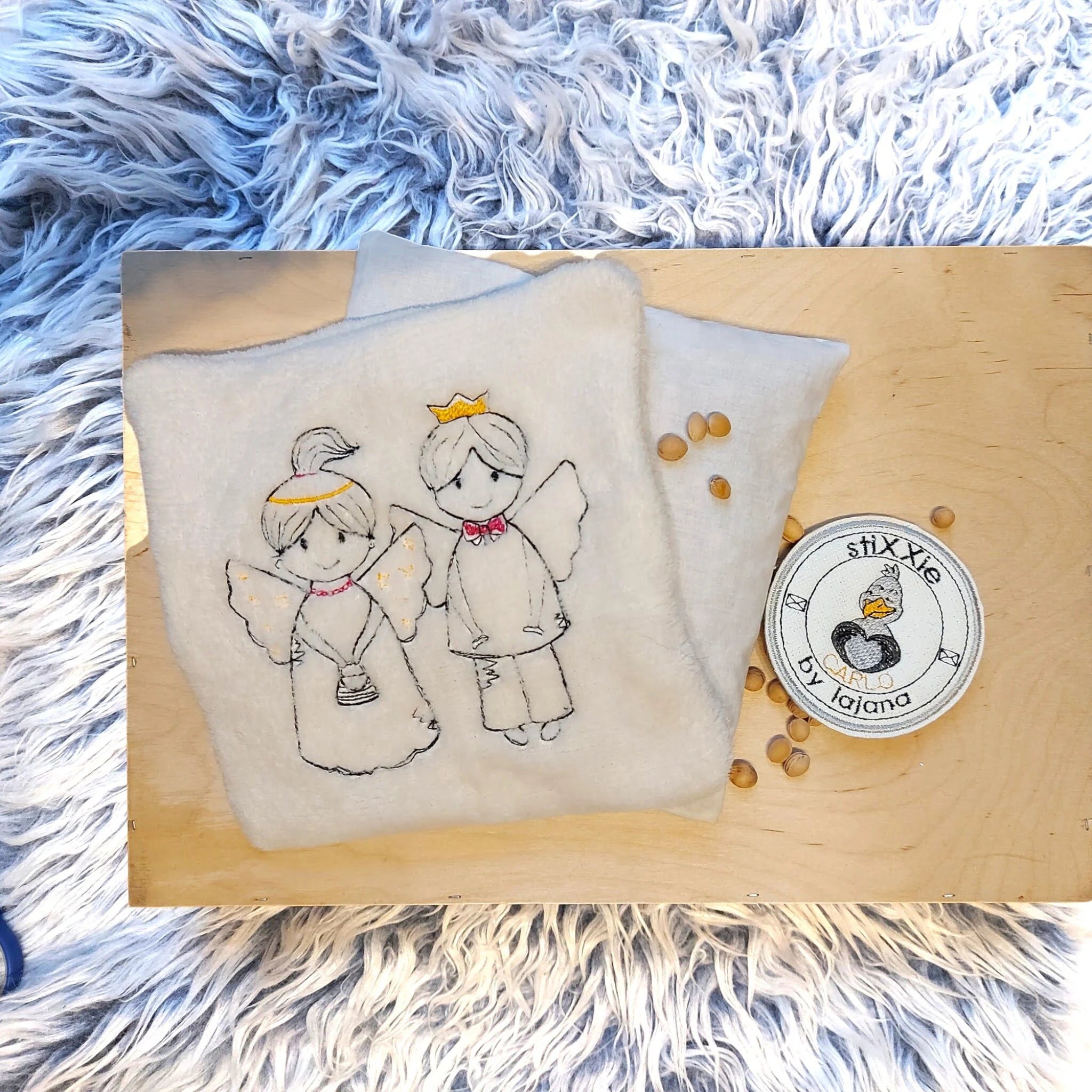 Engel Stickdatei & Applikation - Schutzengel für Kinder 10x10 13x18