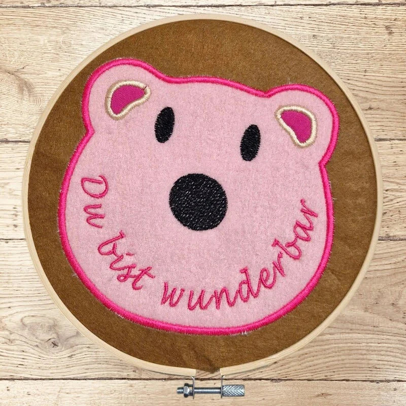 Stickdatei Baerenkopf-Applikation Blanko