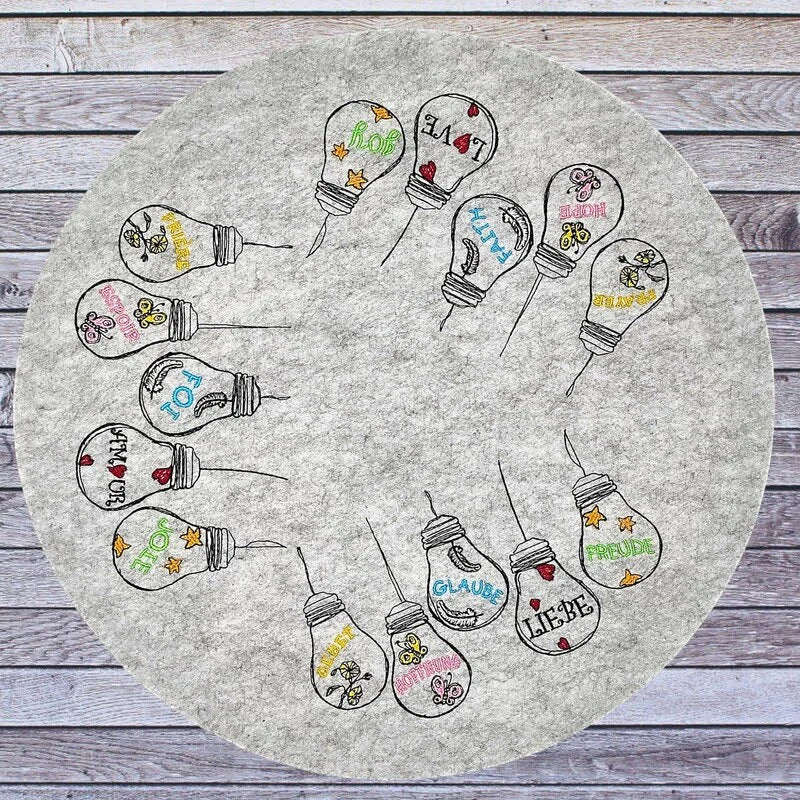 Stickdatei Glühbirnen Be the Light