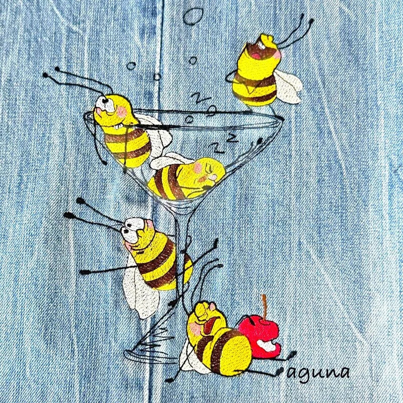 Stickdatei Bees have fun - Bienen haben Spaß