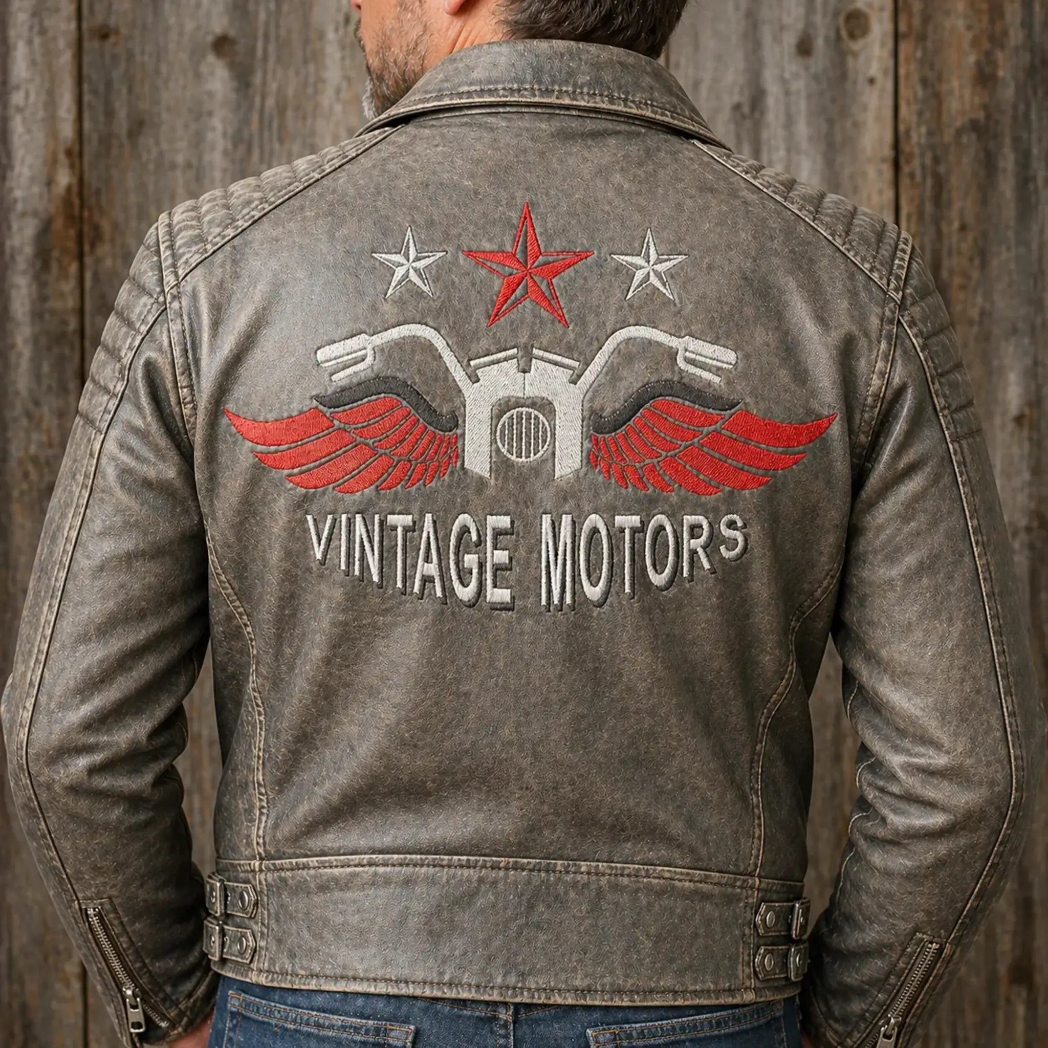Stickdatei Biker Vintage 🏍️ – Vollstick-Motiv für Freiheitsliebhaber