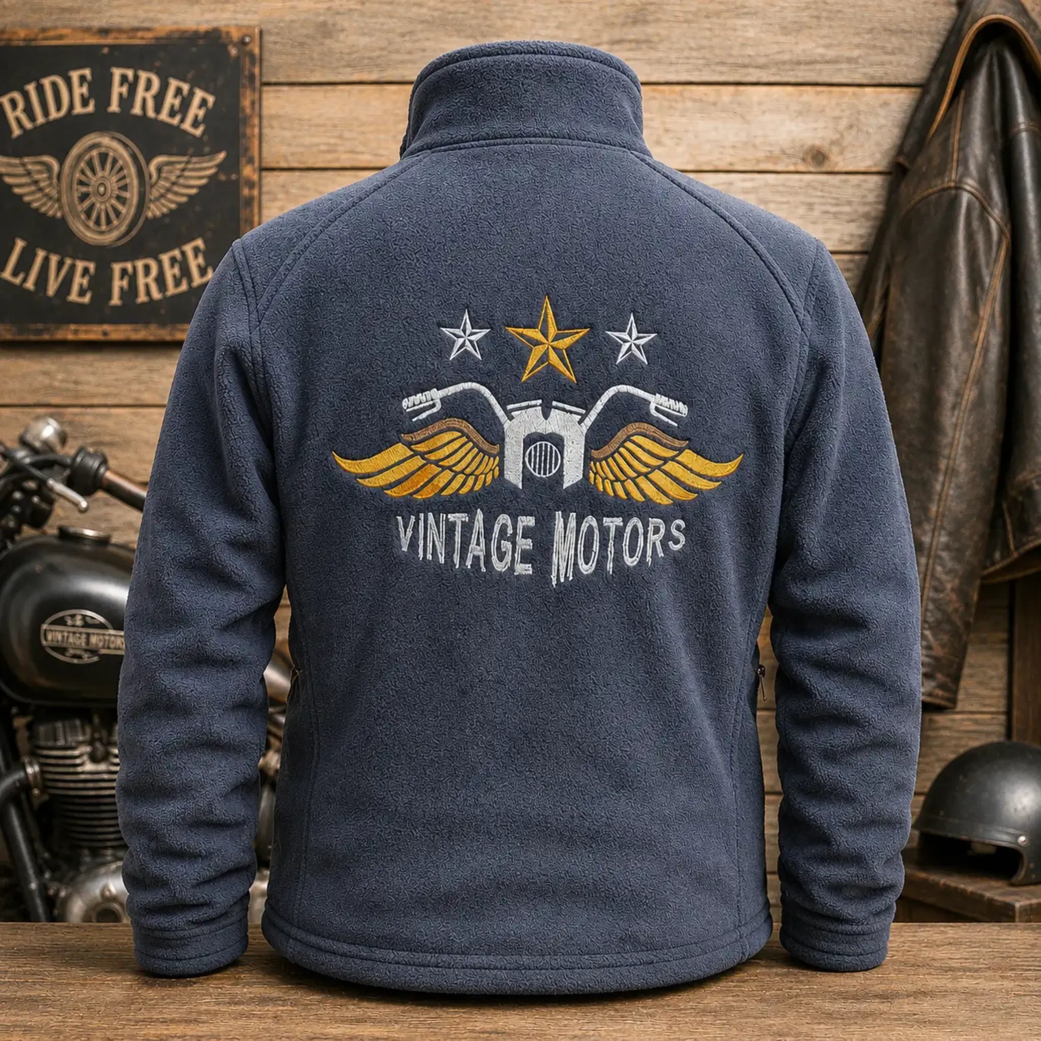 Stickdatei Biker Vintage 🏍️ – Vollstick-Motiv für Freiheitsliebhaber