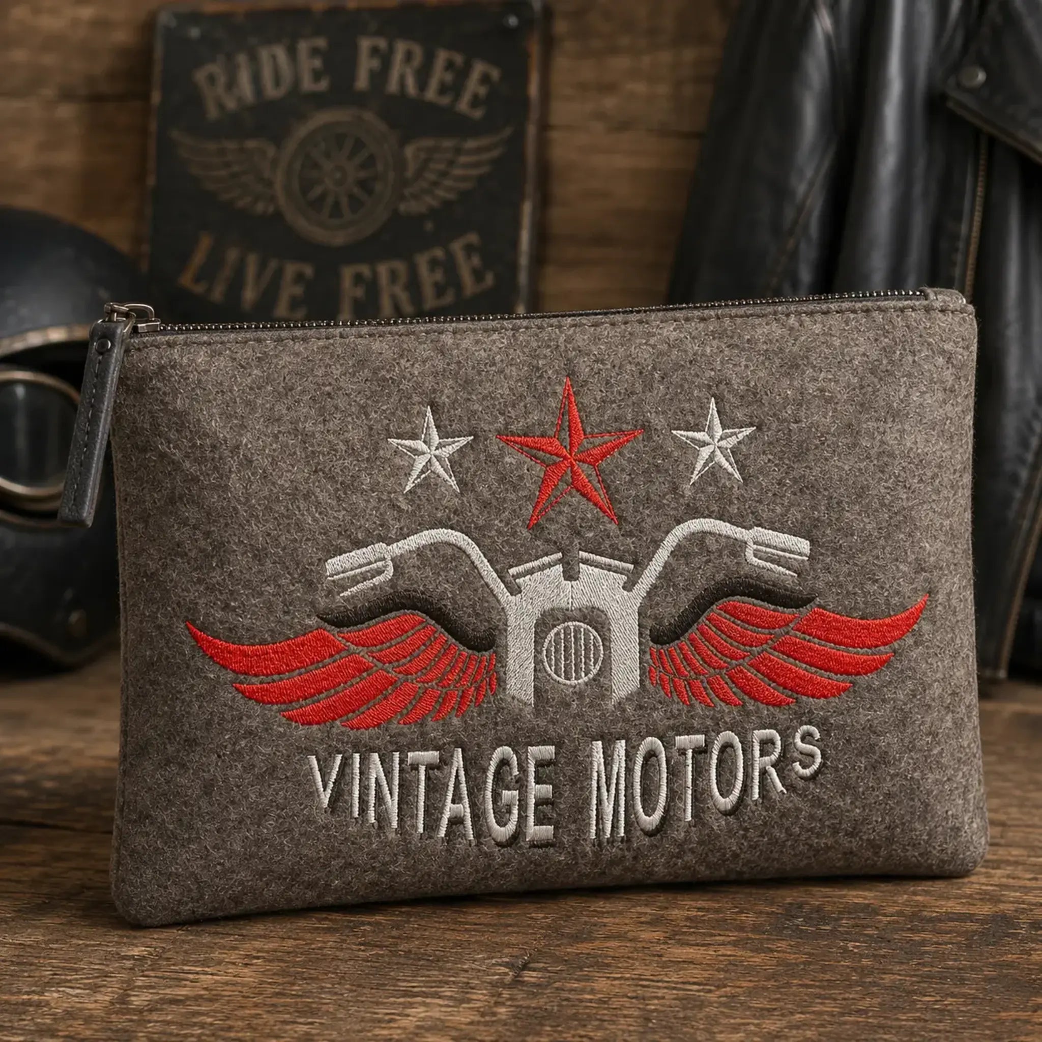 Stickdatei Biker Vintage 🏍️ – Vollstick-Motiv für Freiheitsliebhaber