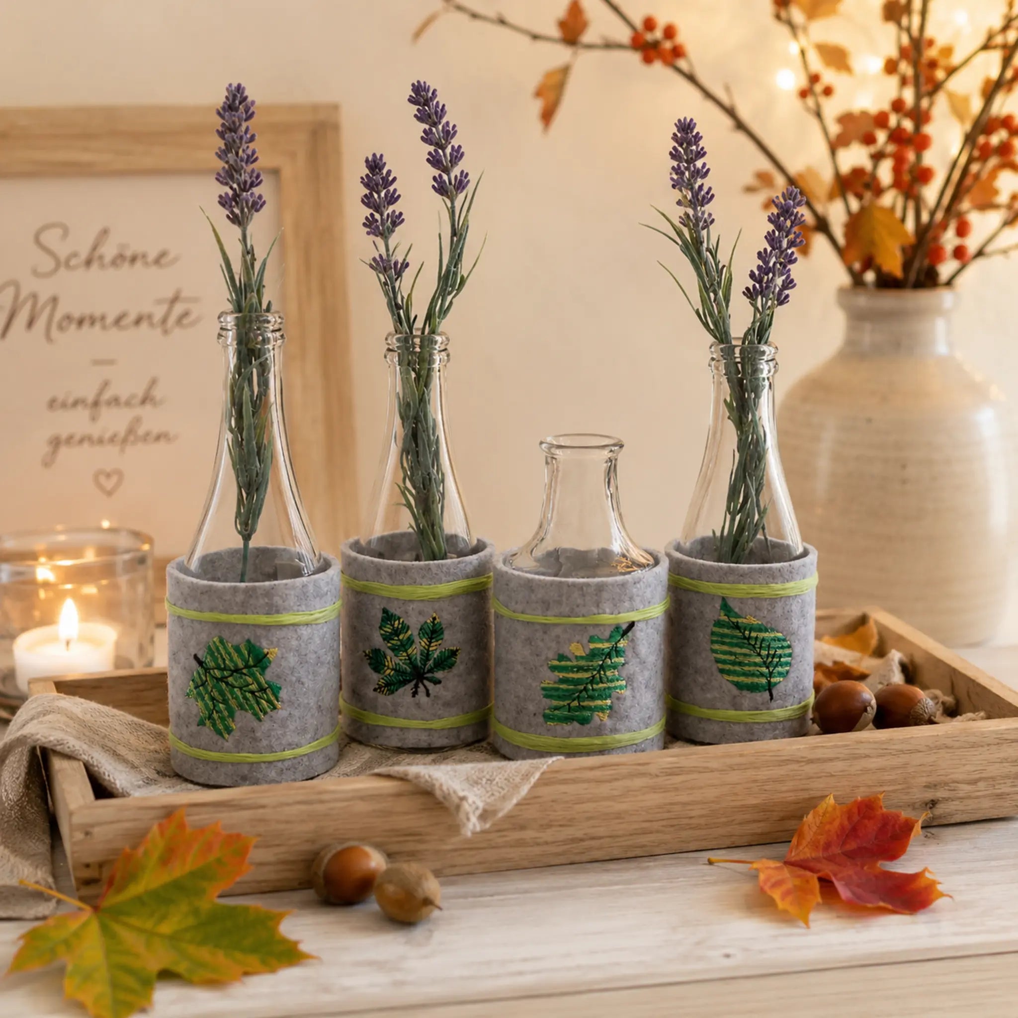 Stickdatei Blätter Minis 4-er Set