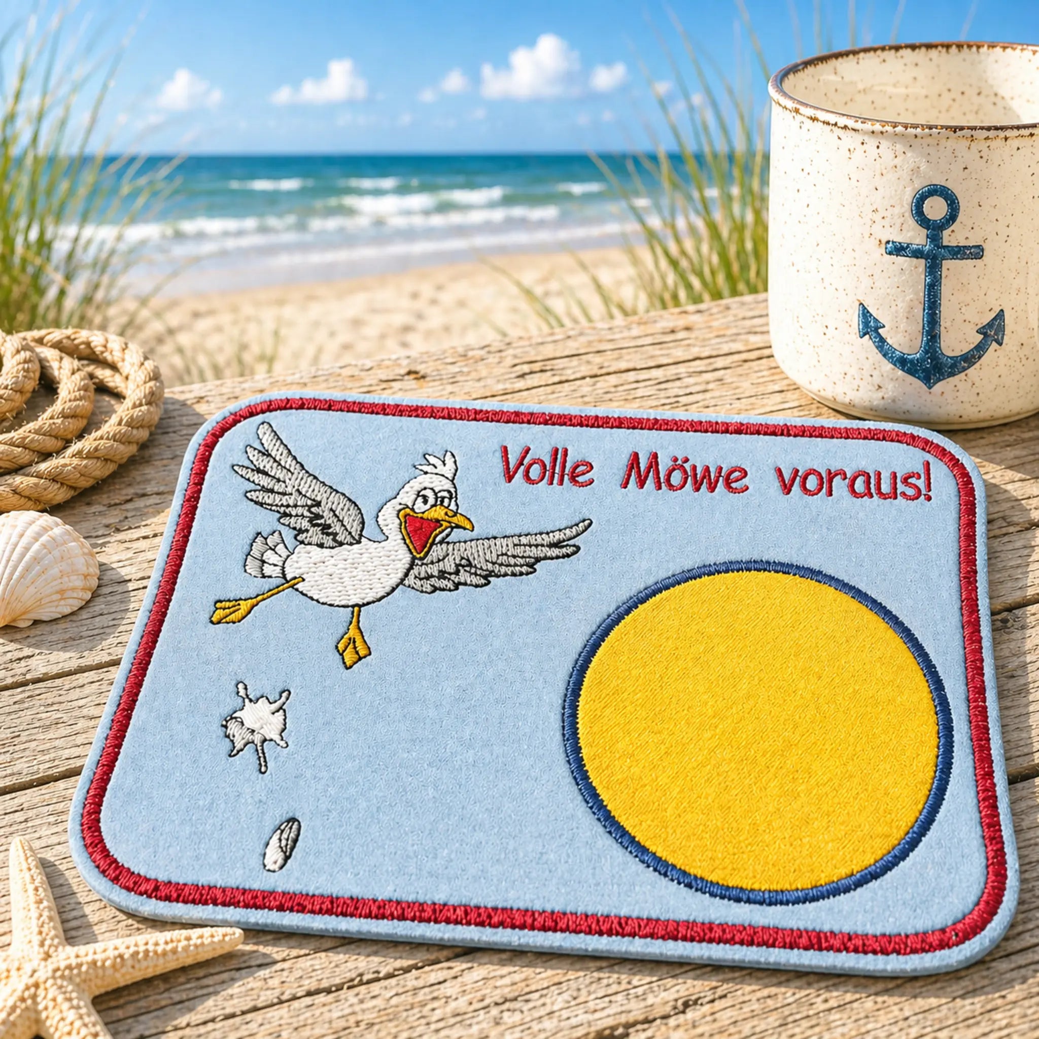 ITH Stickdatei Möwe Carlo im Anflug