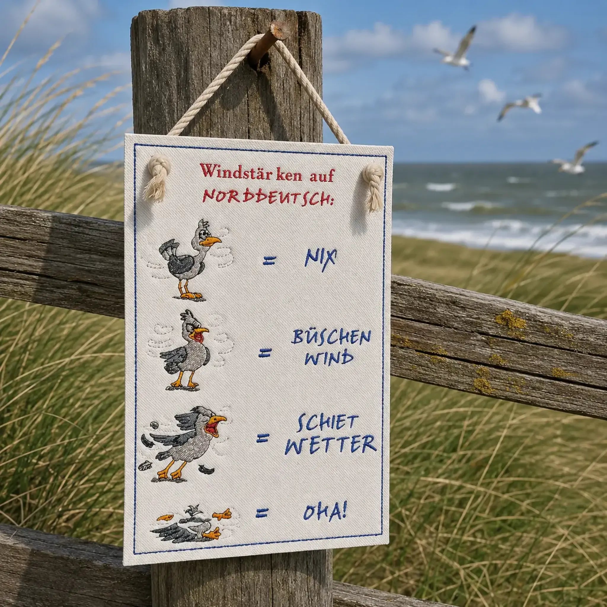 Stickdatei Möwe Carlos Wetterdienst - Wind 💨