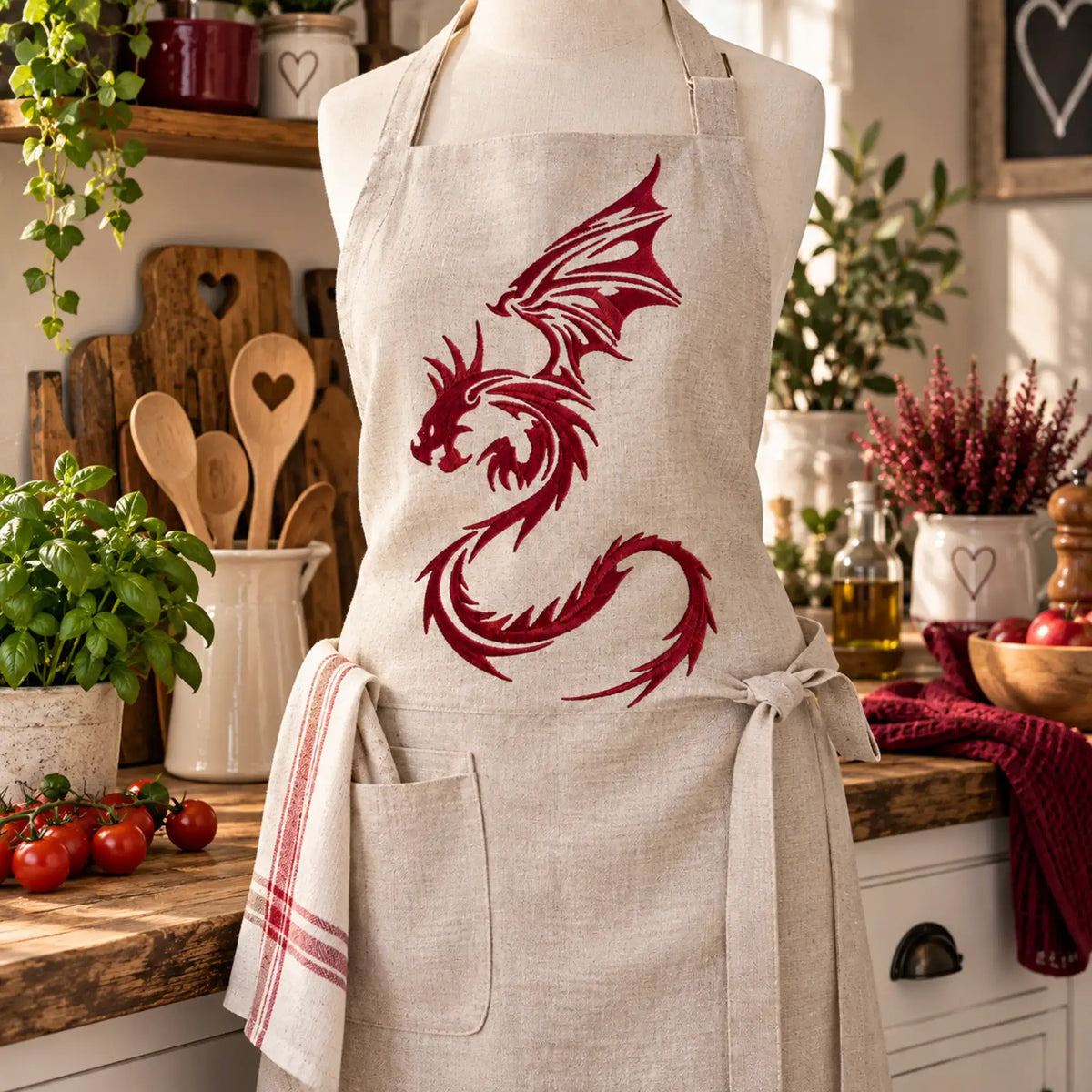 Drachen Stickdatei Sharok Tribal – Fantasy-Motiv für Jeansjacken & Textilien