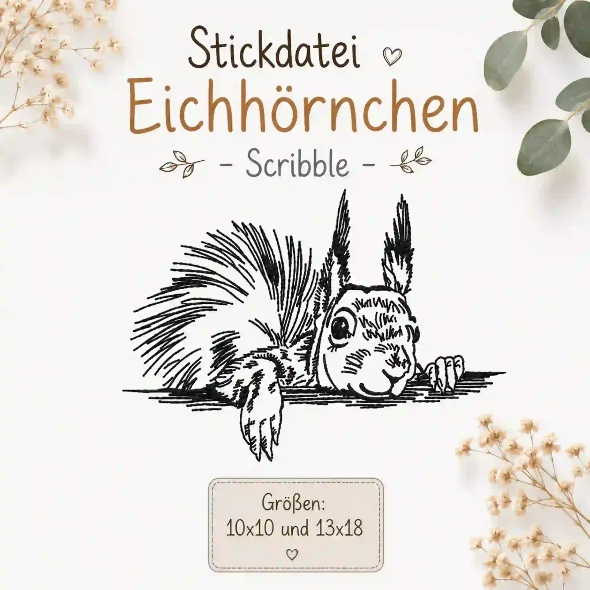 Stickdatei Eichhörnchen Kritzel