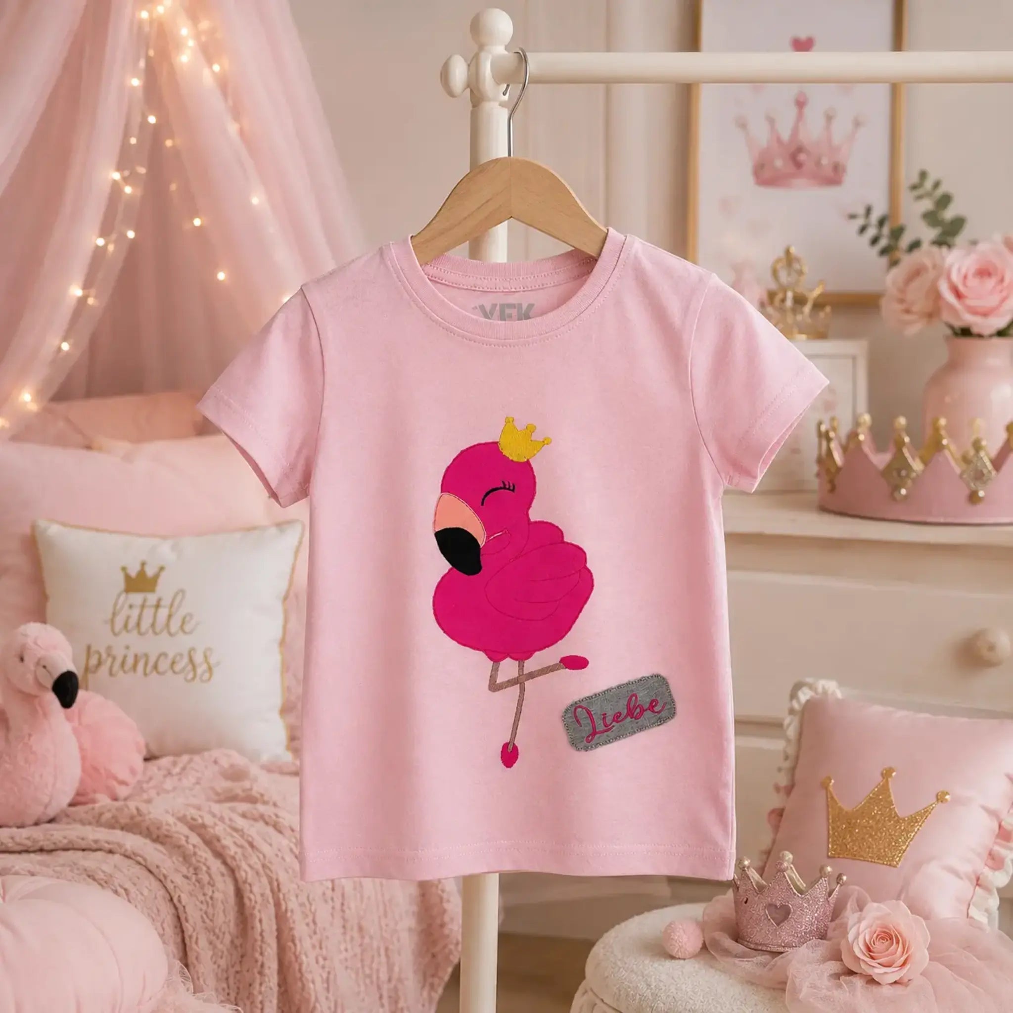 Stickdatei Flamingo-Liebe Vollstick und Doodleapplikation