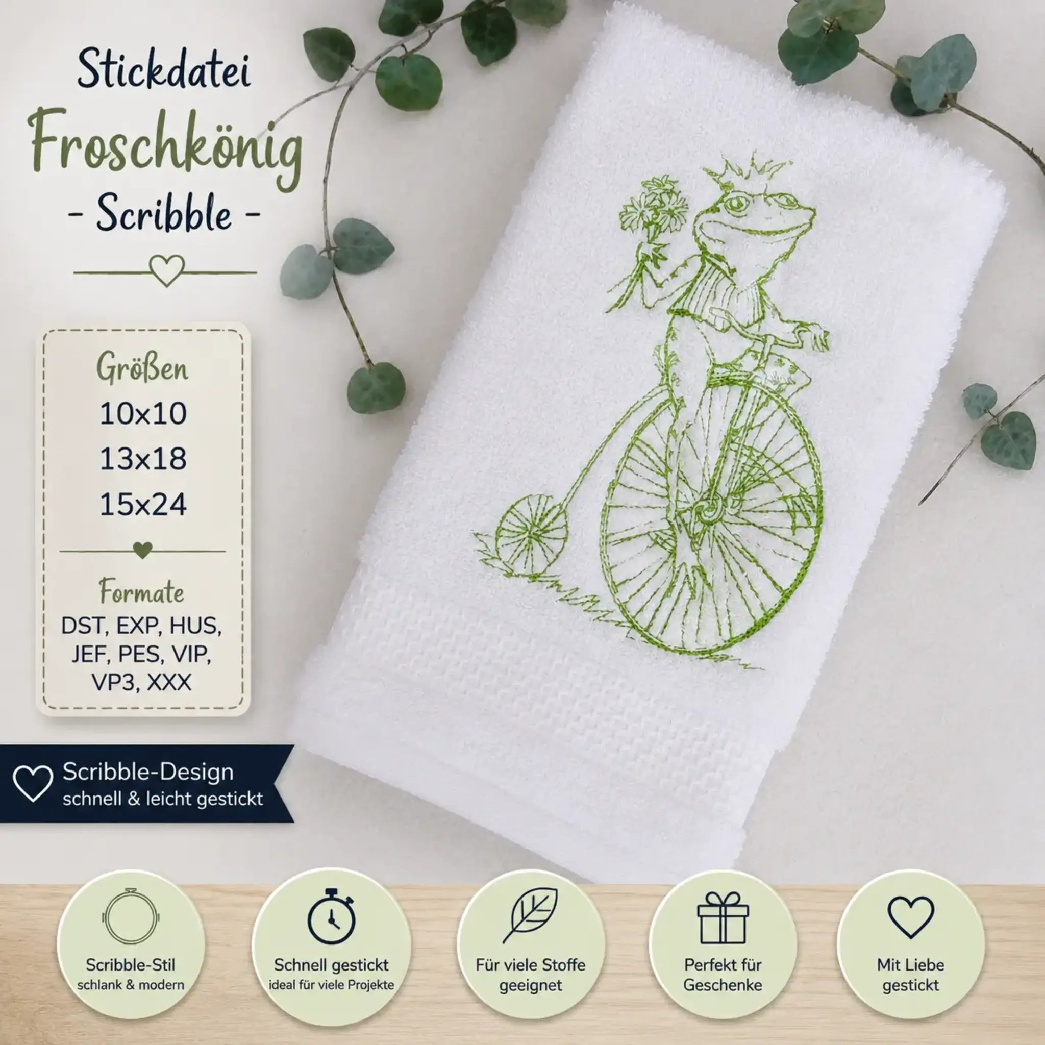 Stickdatei Froschkönig