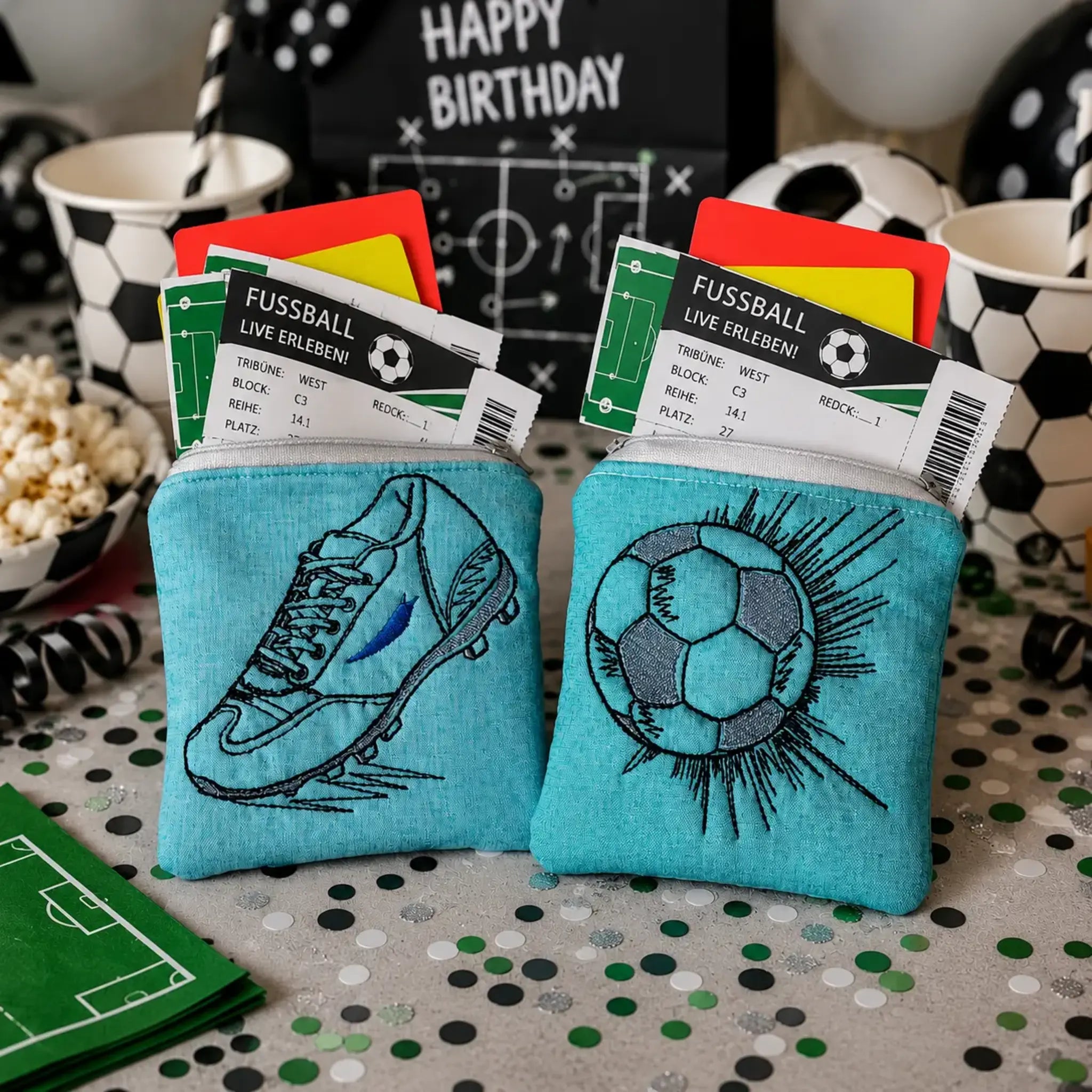Stickdatei Fußball Time ⚽ – Scribble-Designs für echte Fußballfans