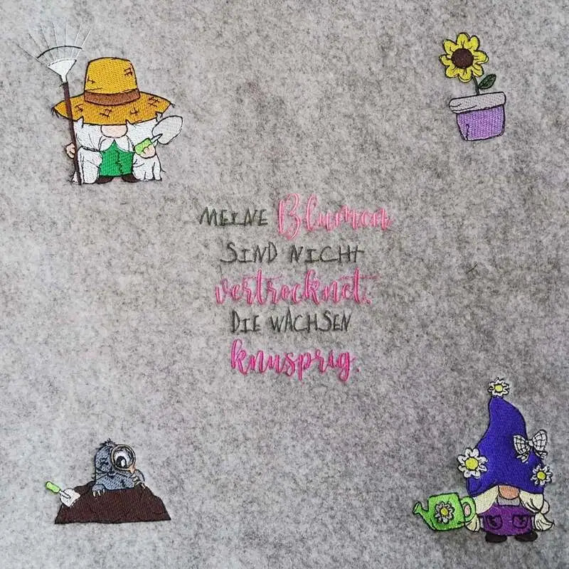 Stickdatei Garten- und Grillwichtel mit Sprüchen von stiXXie by lajana