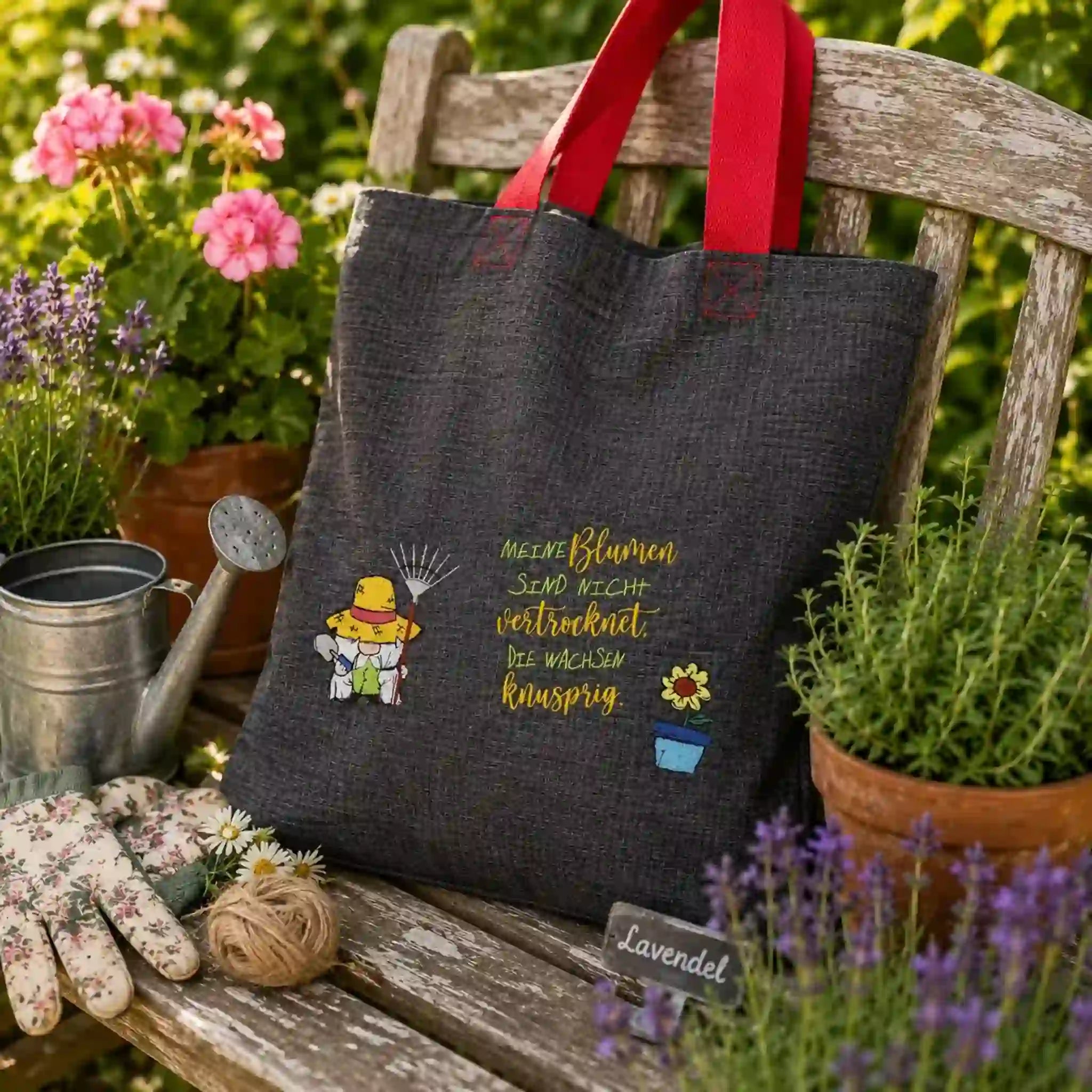 Stickdatei Garten- und Grillwichtel mit Sprüchen 🌿 – 5 Motive + 2 Sprüche