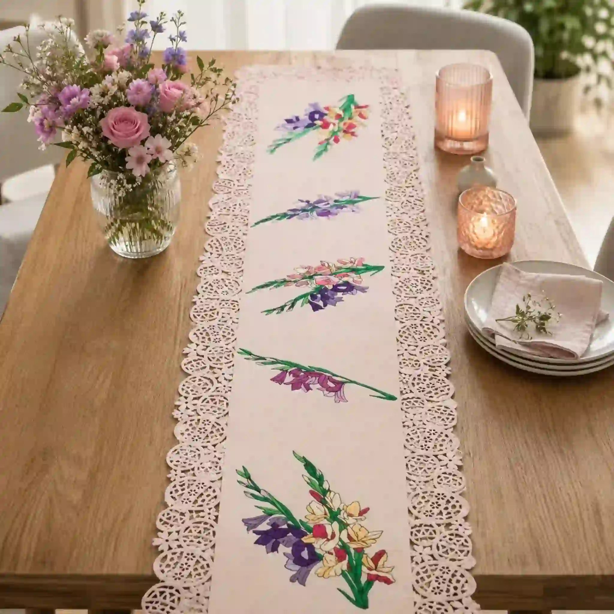 Stickdatei Blumen Gladiolen 🌸 – Vollstick | 13x18 & 16x26cm