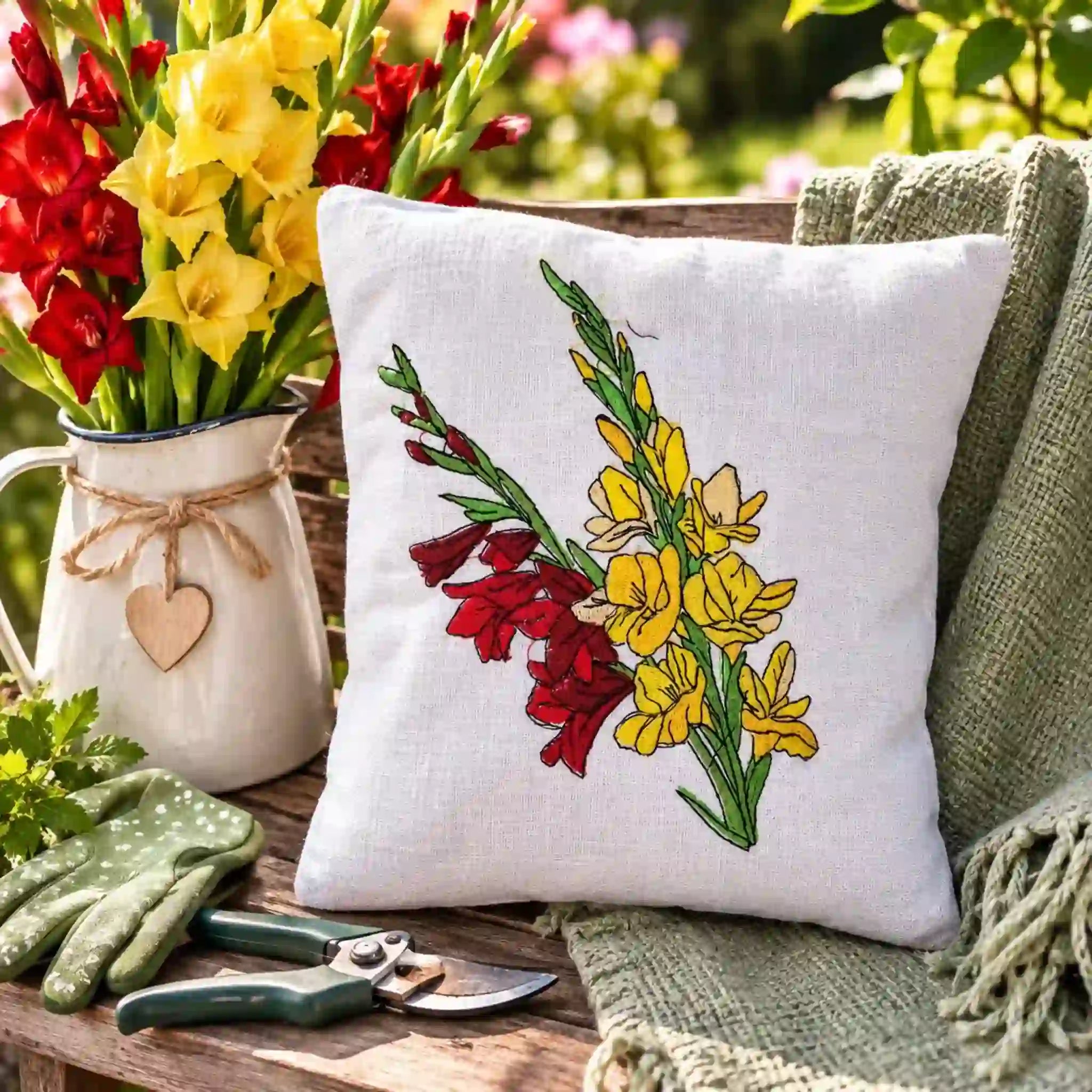 Stickdatei Blumen Gladiolen 🌸 – Vollstick | 13x18 & 16x26cm
