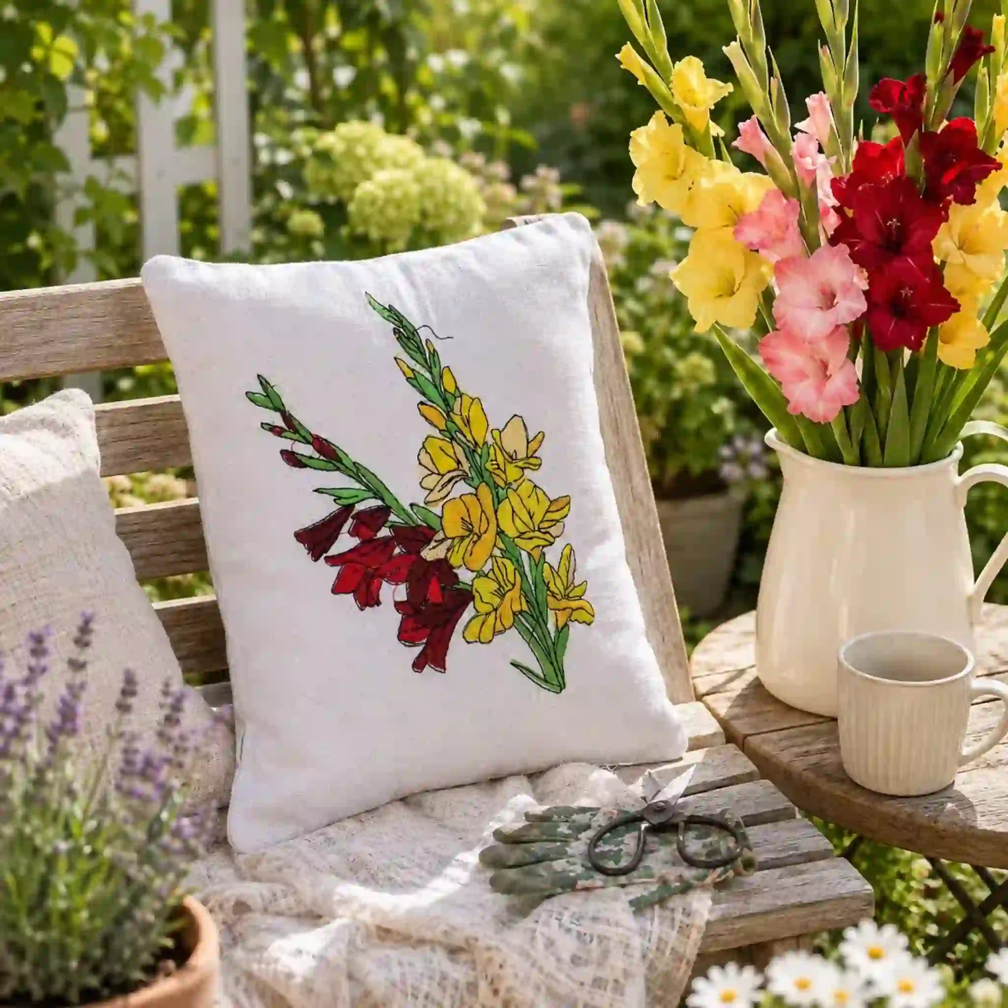 Stickdatei Blumen Gladiolen 🌸 – Vollstick | 13x18 & 16x26cm
