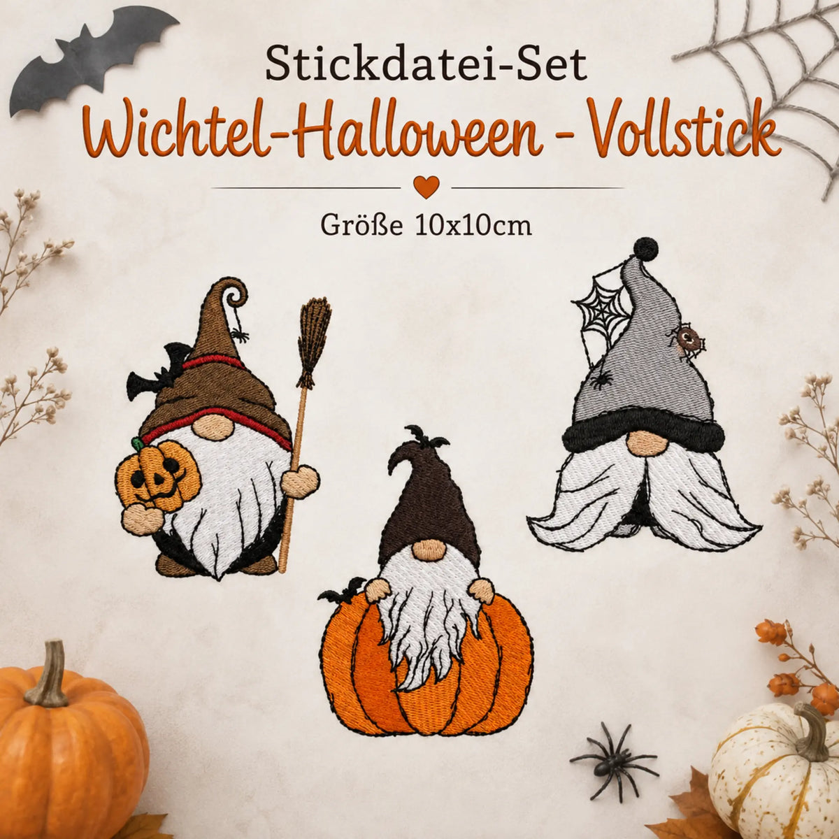 Stickdatei Wichtel Halloween