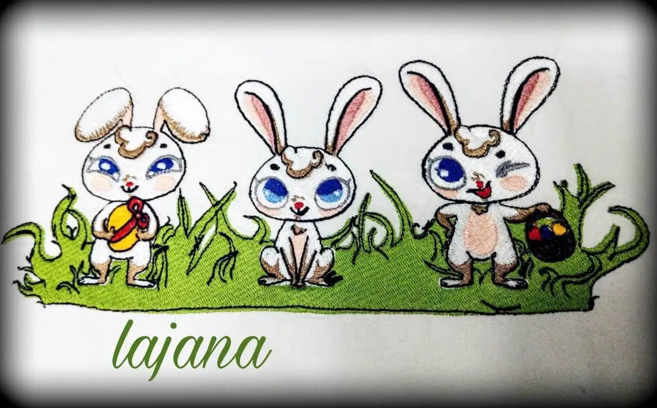 Stickdatei Hasen Treffen von stiXXie by lajana