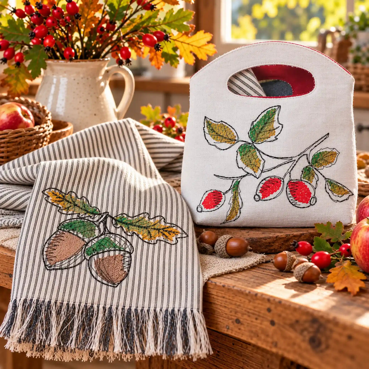 Stickdatei-Set Herbstfrüchte – 10x10 & 13x18 cm