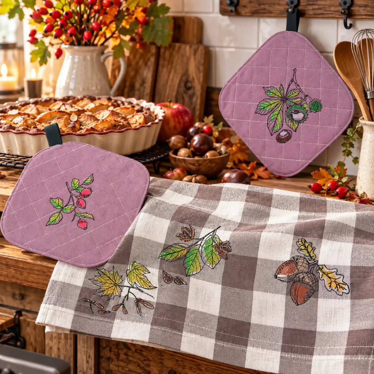 Stickdatei-Set Herbstfrüchte – 10x10 & 13x18 cm