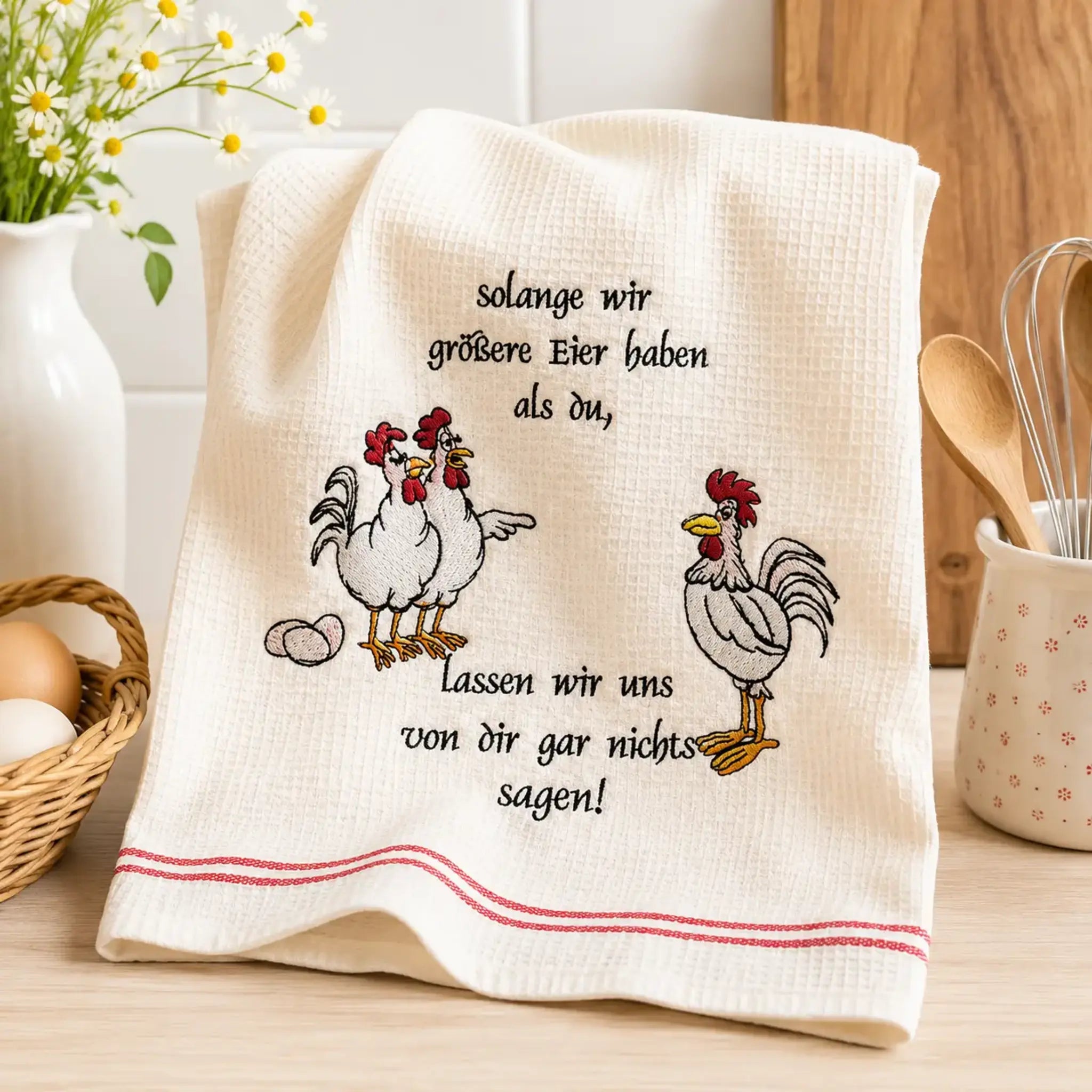 Stickdatei Hühnerbande - Lustige Hühner mit Sprüchen