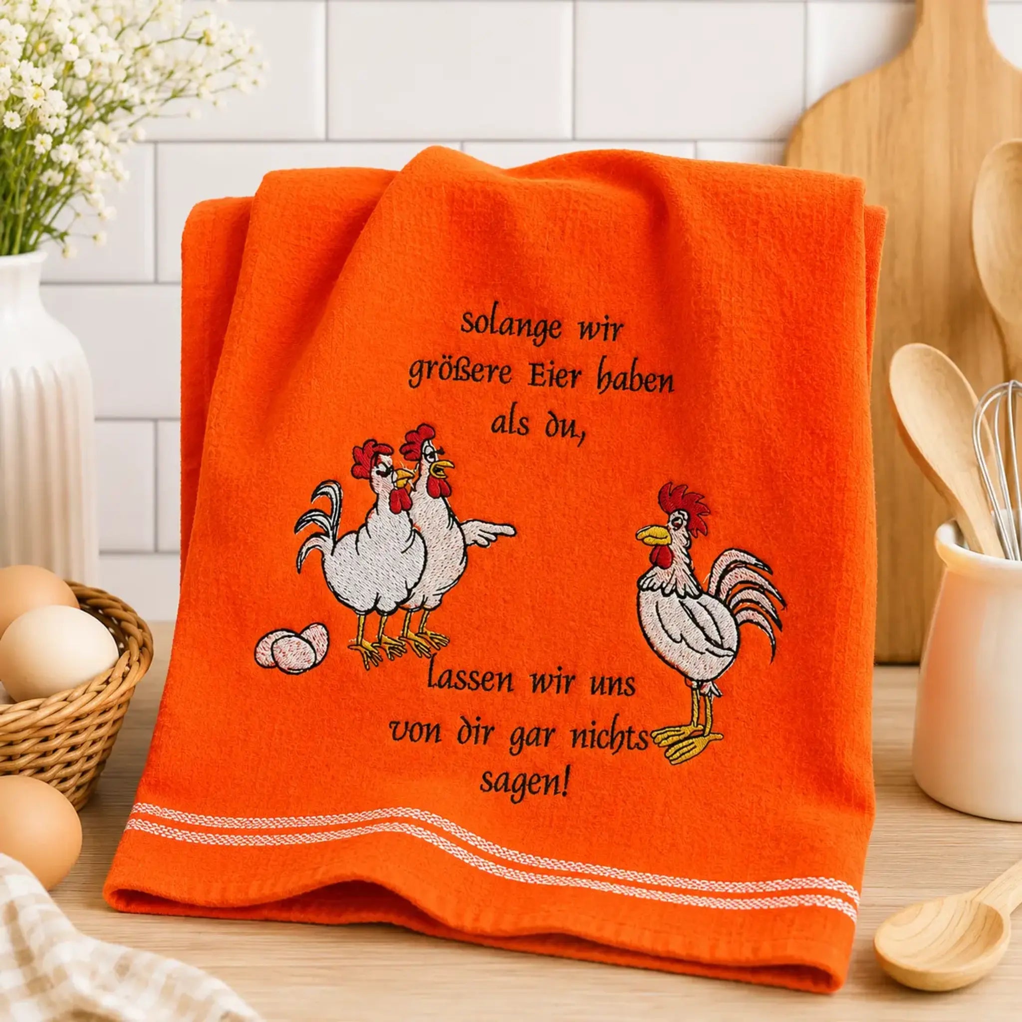 Stickdatei Hühnerbande - Lustige Hühner mit Sprüchen
