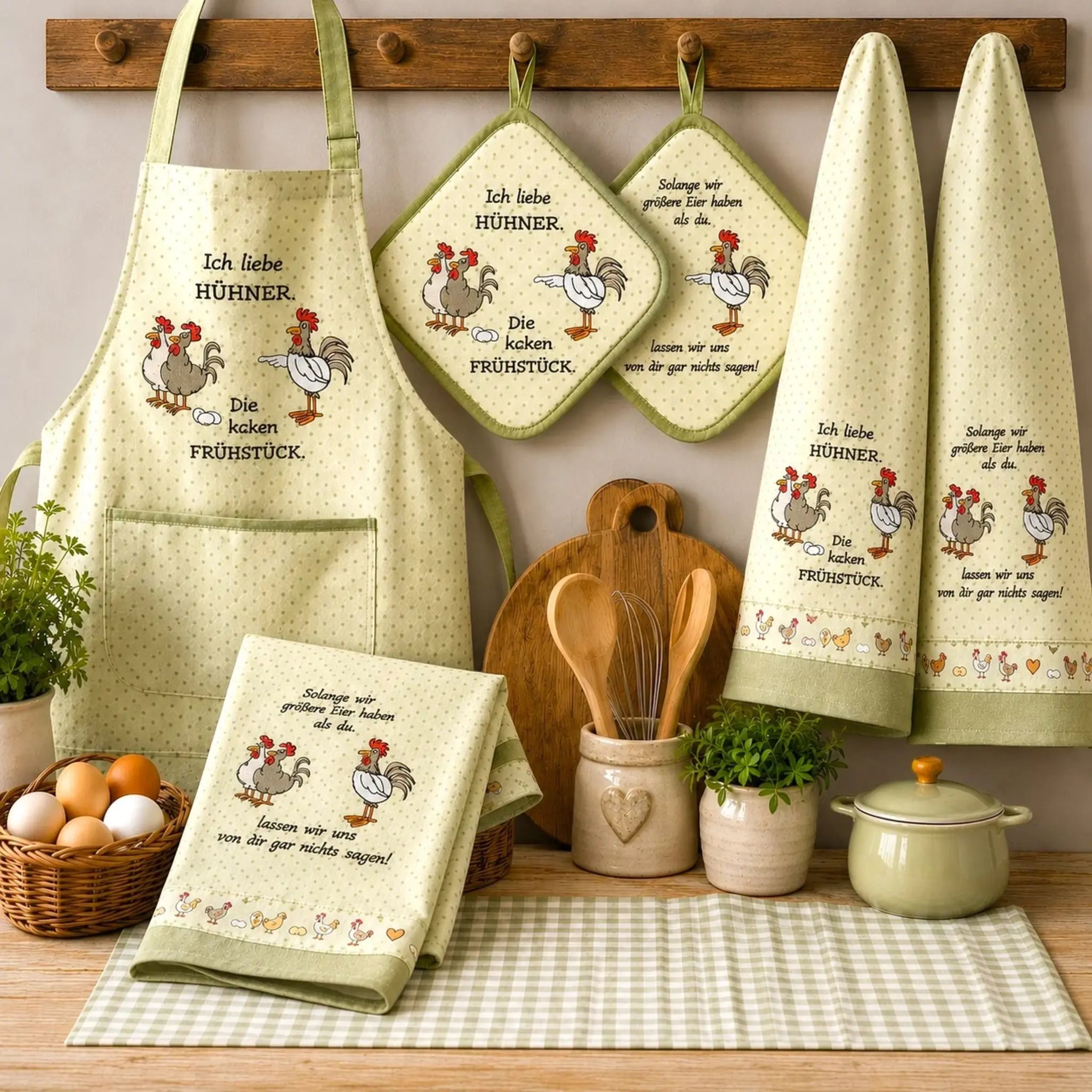 Stickdatei Hühnerbande - Lustige Hühner mit Sprüchen