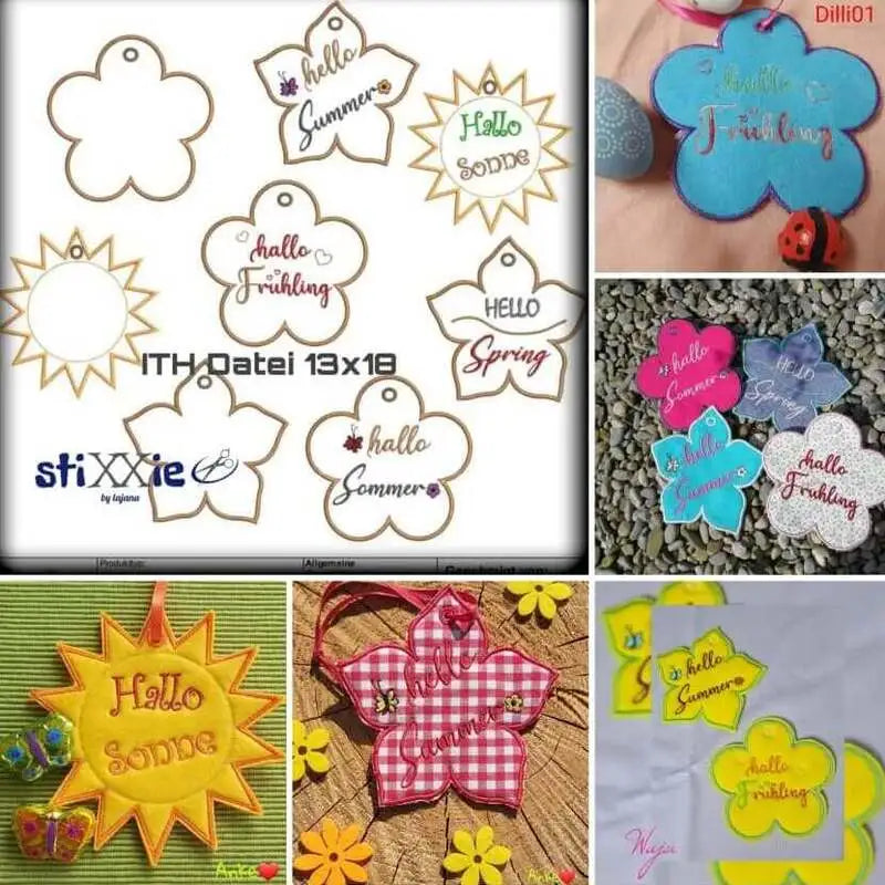 ITH Stickdatei Blumen- / Sonnenhaenger von stiXXie by lajana