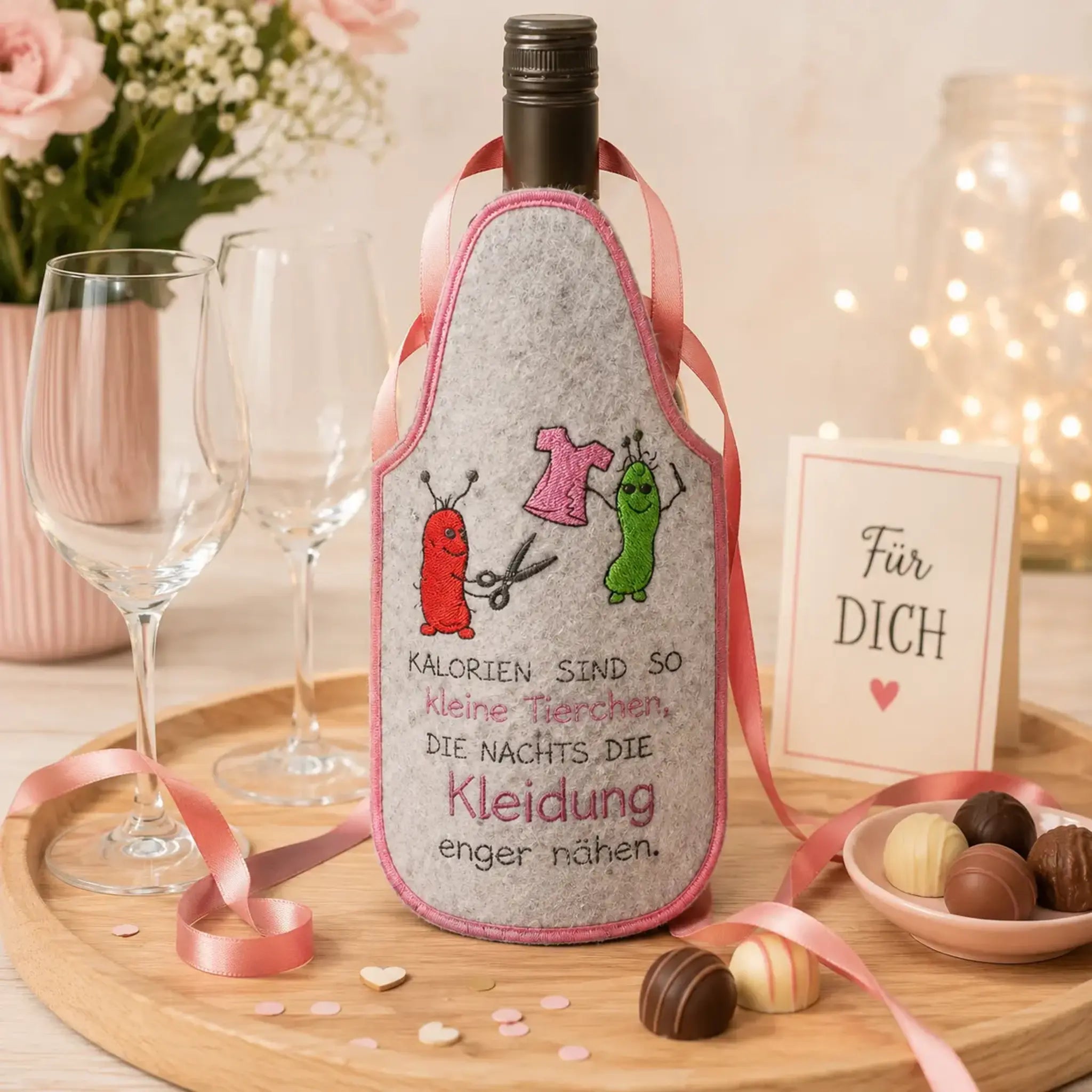 Stickdatei lustige Kalorien mit Spruch