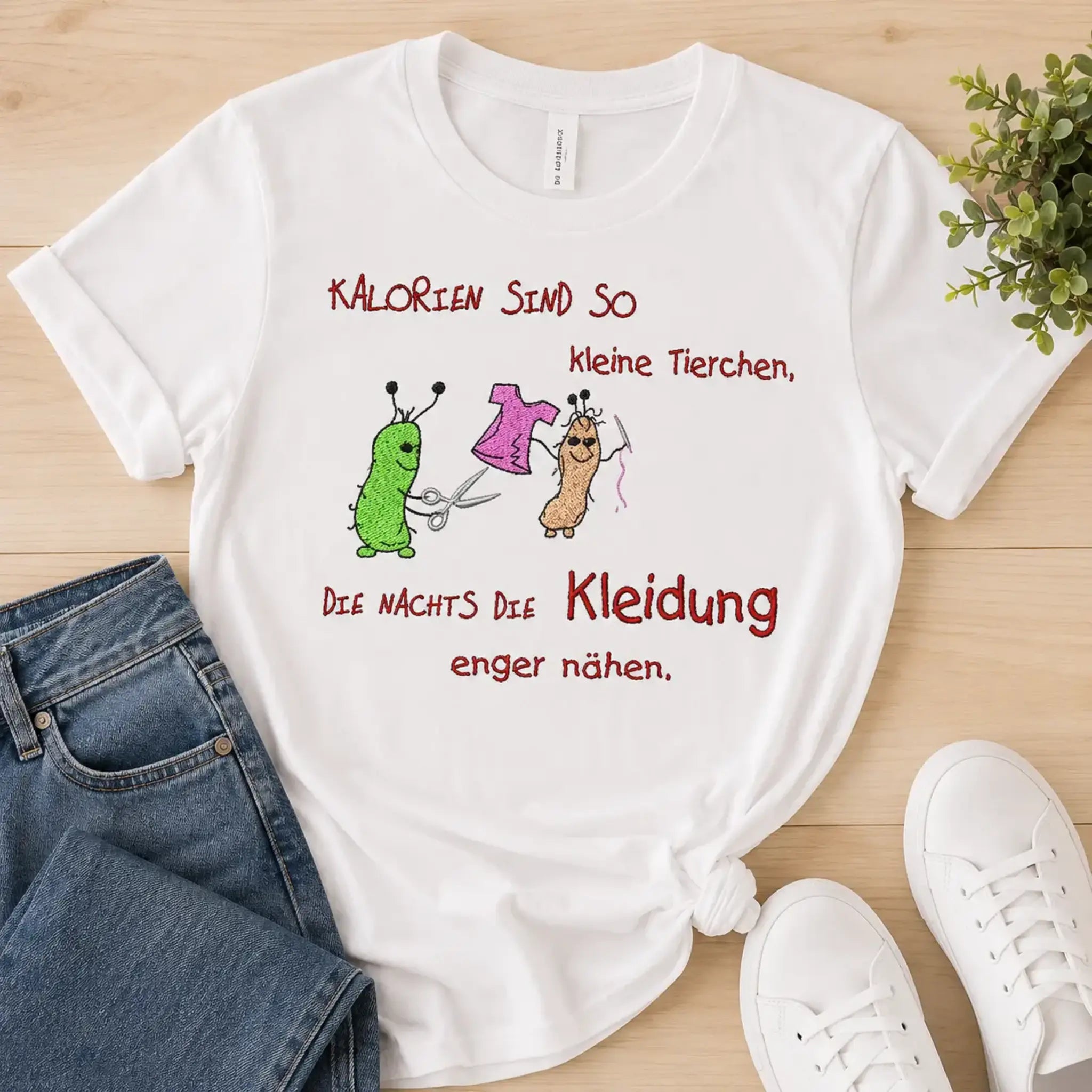 Stickdatei lustige Kalorien mit Spruch