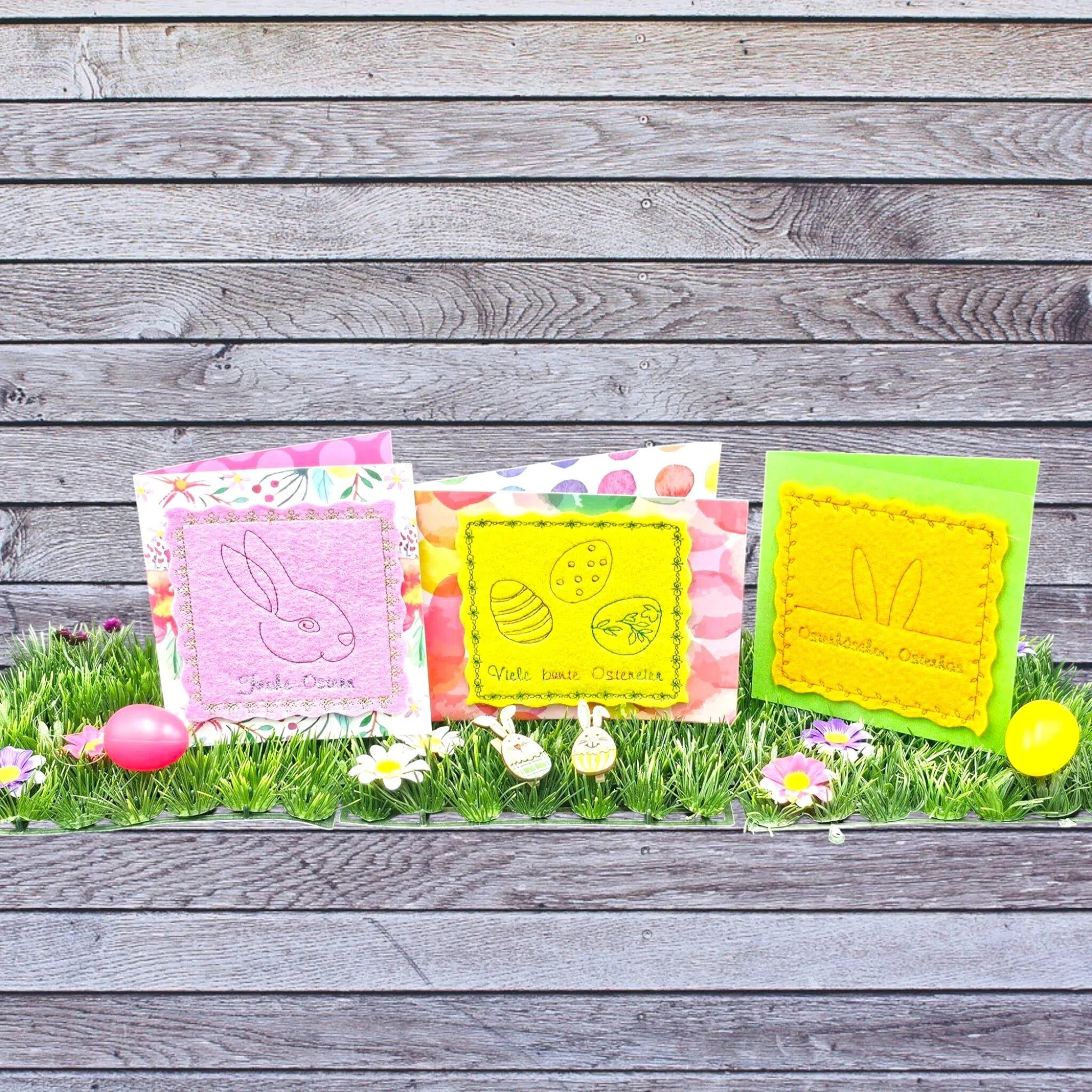 Stickdatei Kartendesigns Ostern