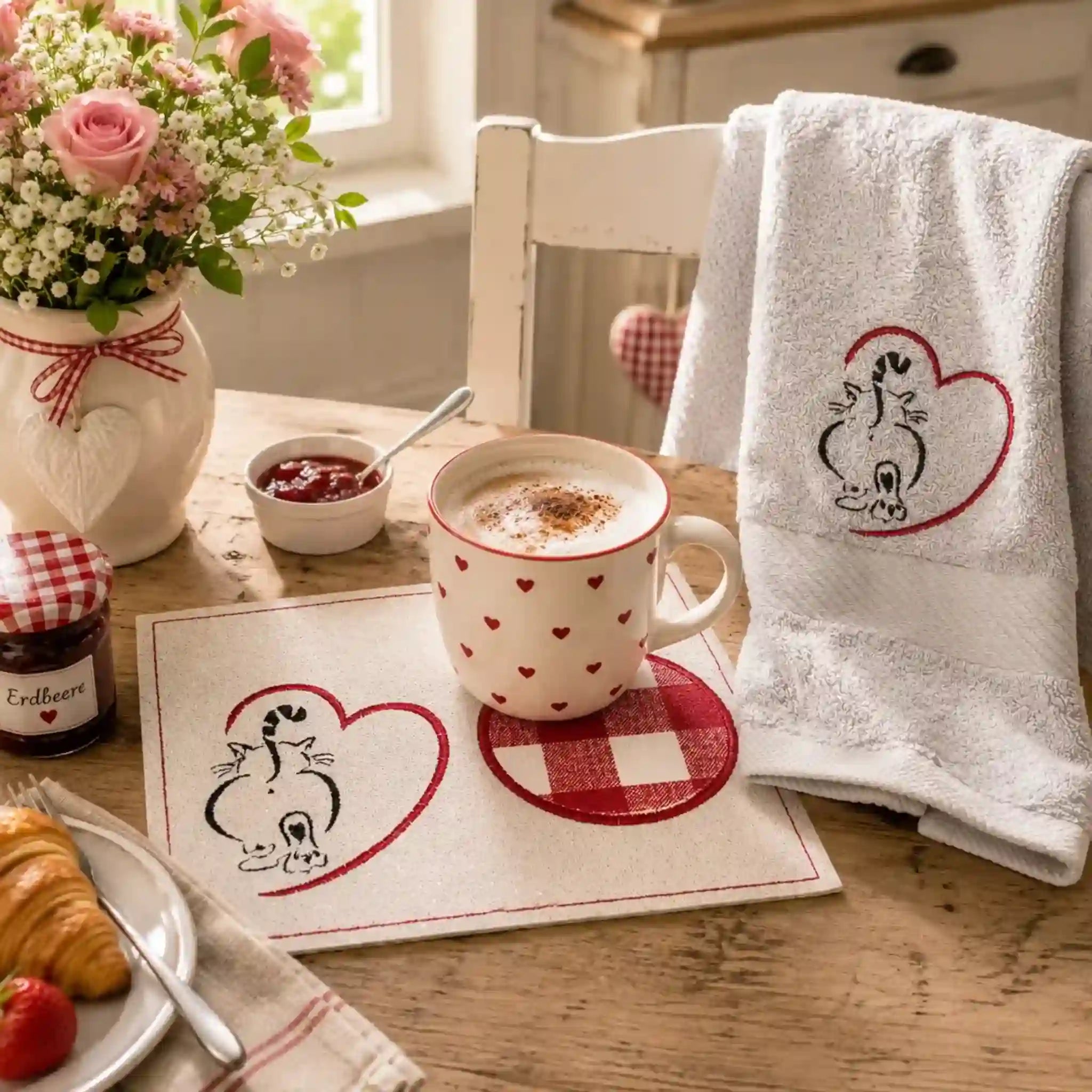 Stickdatei Katze mit Herz