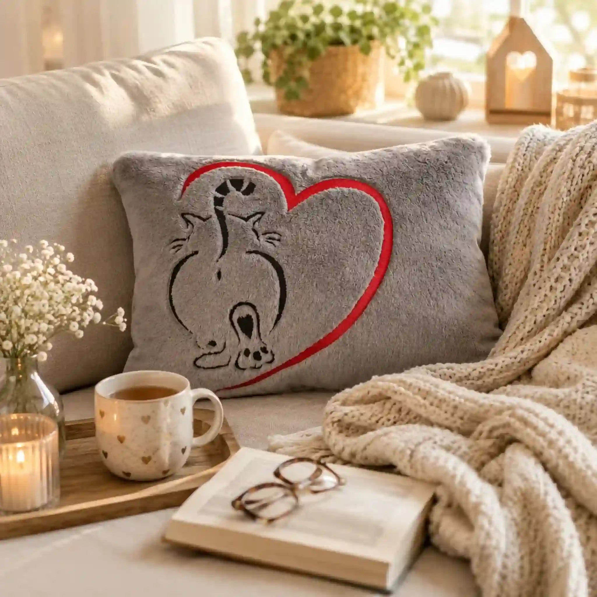 Stickdatei Katze mit Herz