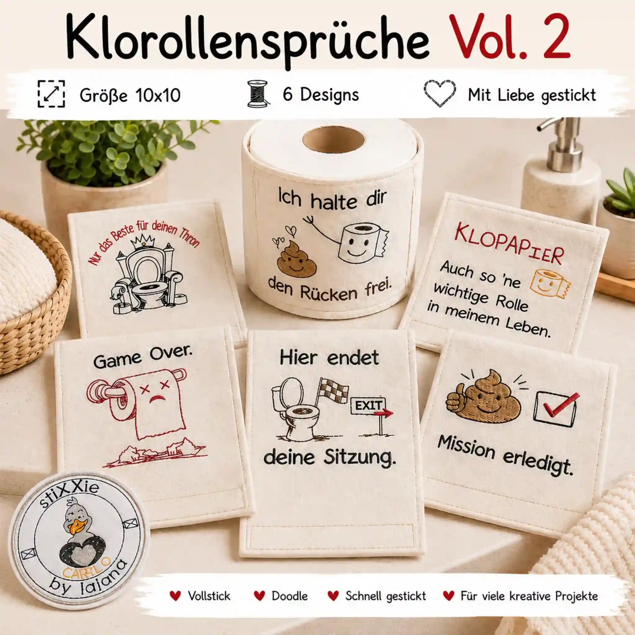 Stickdatei Klorollen-Sprüche Vol.2