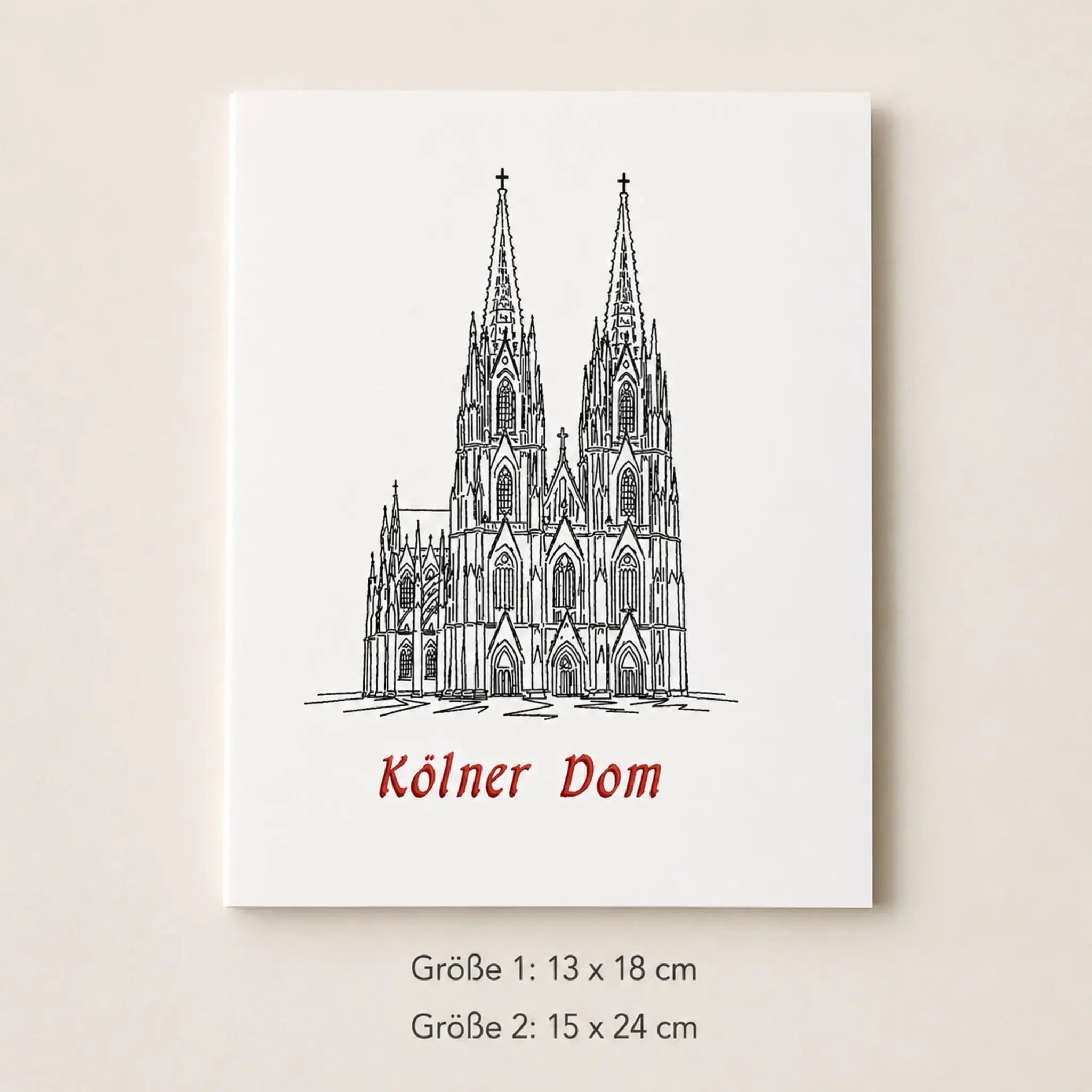 Stickdatei Kölner Dom 🏛️ – Scribble-Motiv mit Schriftzug