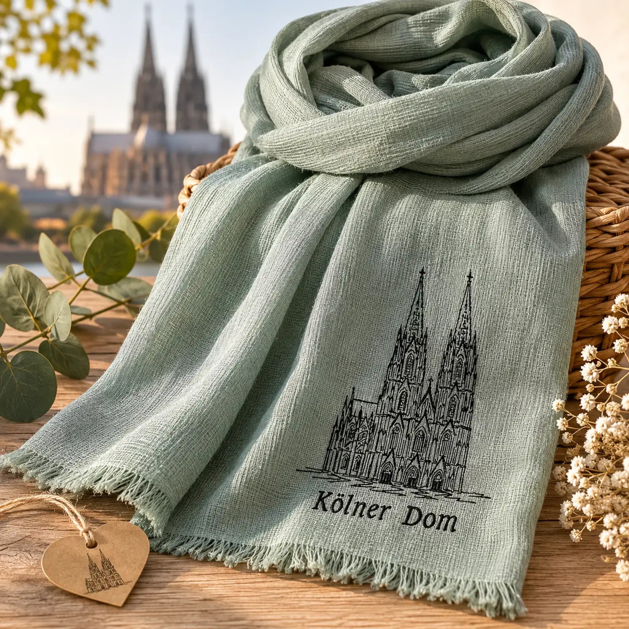 Stickdatei Kölner Dom 🏛️ – Scribble-Motiv mit Schriftzug