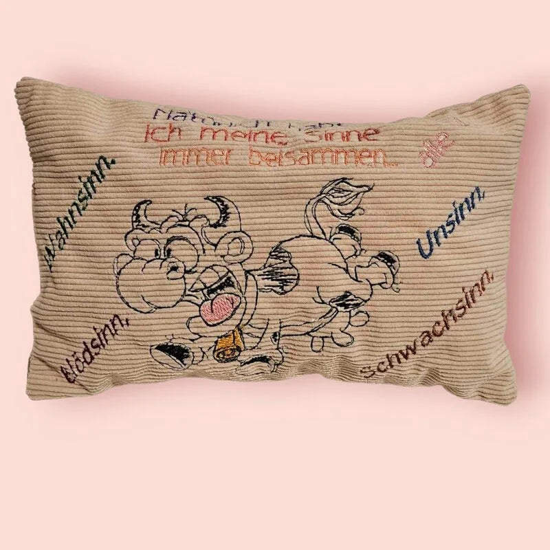 Stickdatei Kuh mit Spruch von stiXXie by lajana