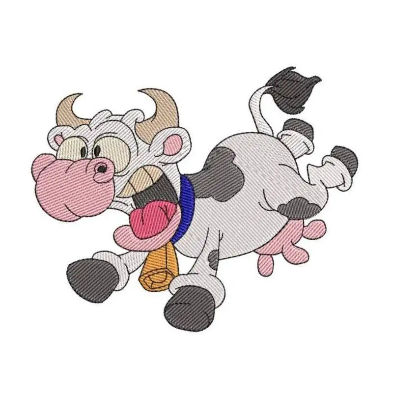 Stickdatei Kuh mit Spruch von stiXXie by lajana