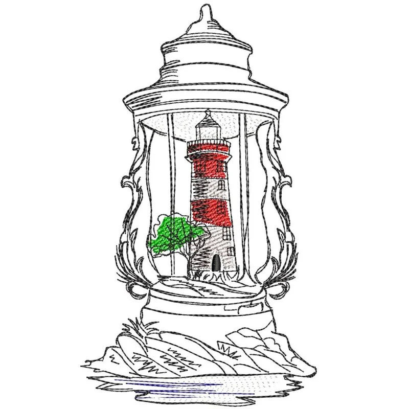 Stickdatei Laterne Leuchtturm