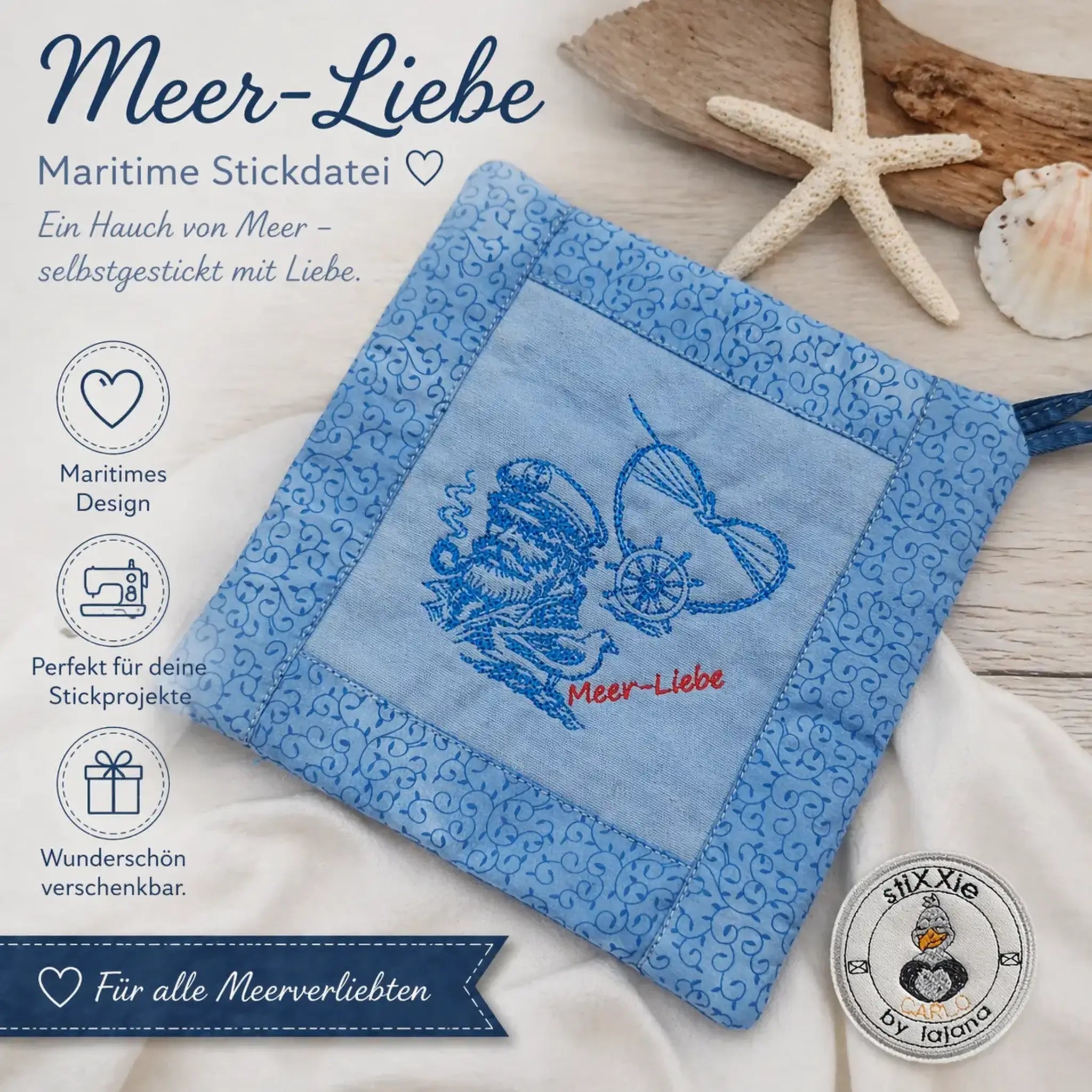 Stickdatei Meer-Liebe